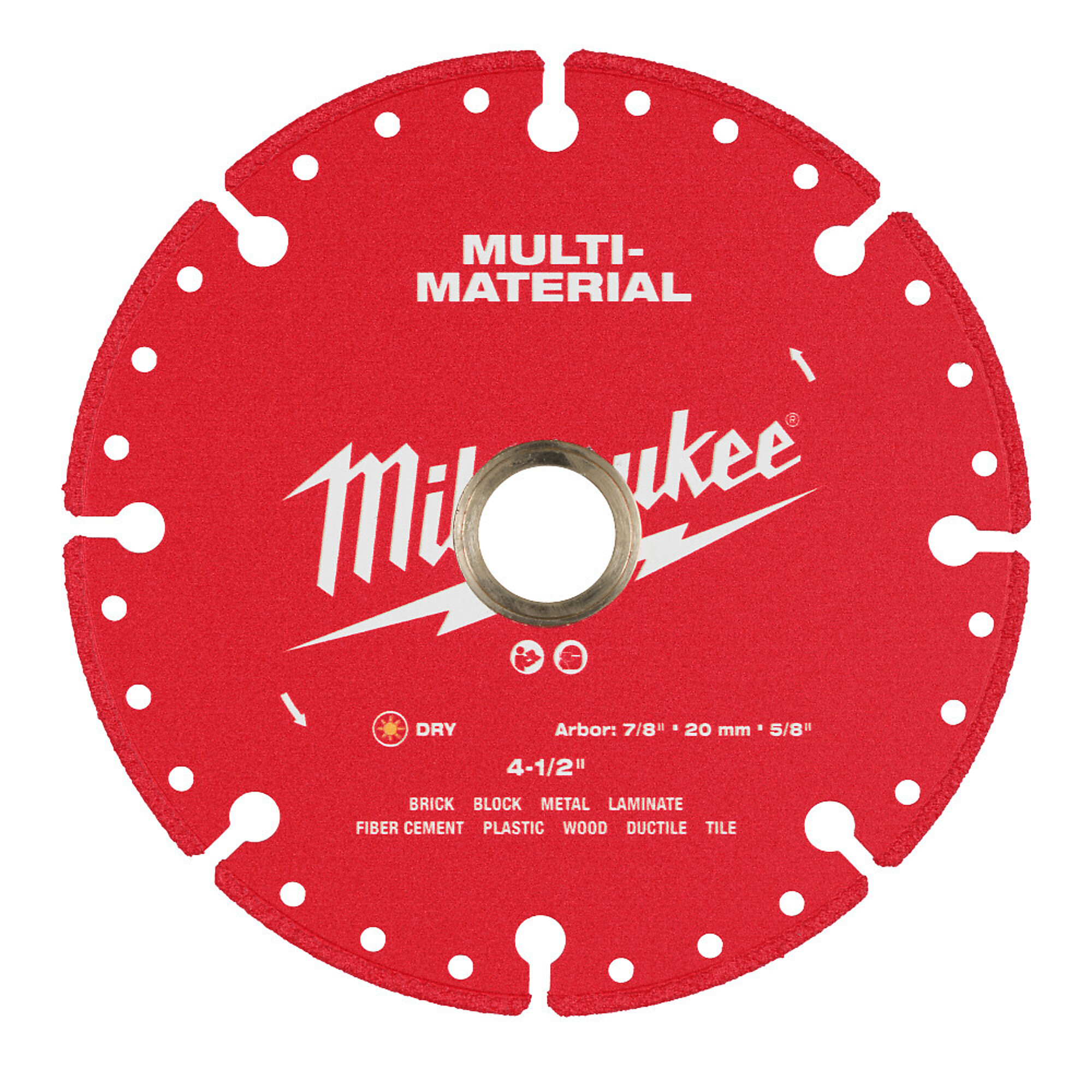 Milwaukee 4-1/2” Multi-Material Segmented Rim Diamond Blade, Model# 49-93-9604