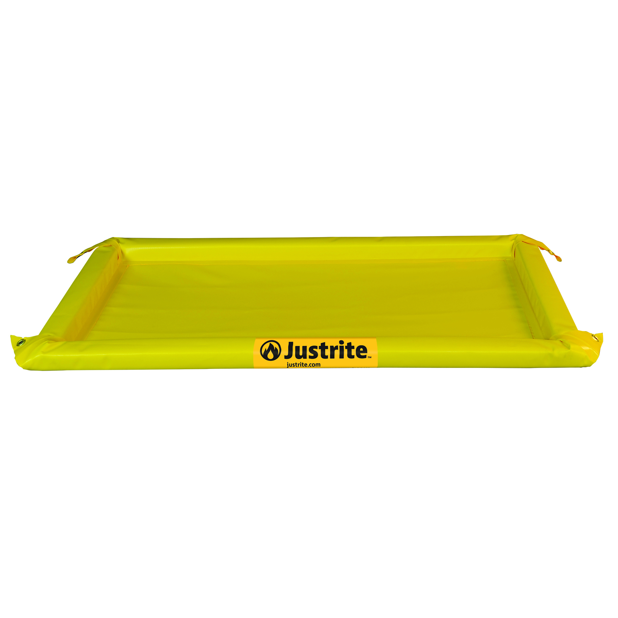 Justrite Maintenance Spill Berm — 4ft. x 8ft. x 2in., 40-Gallon Capacity, PVC Coated, Yellow, Model# 28421