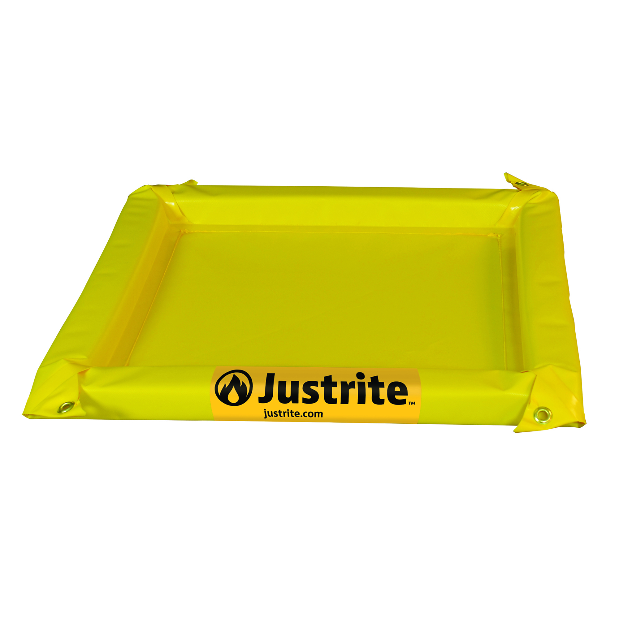 Justrite Maintenance Spill Berm — 10ft. x 11ft. x 2in., 135-Gallon Capacity, Yellow, Model# 28424
