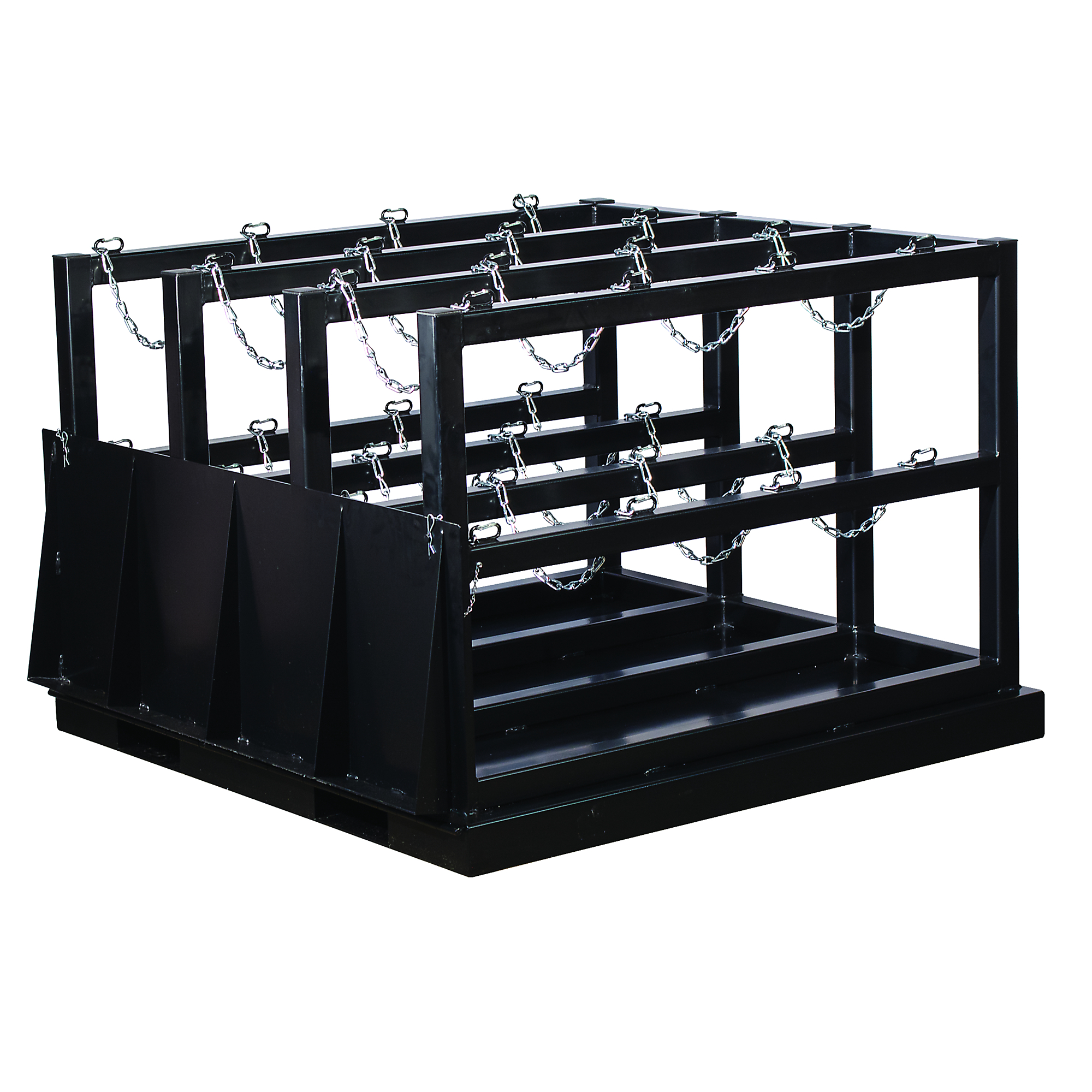 Justrite Gas Cylinder Barricade Rack — 12 Cylinder Capacity, Steel, with Ramp, Model# 35226