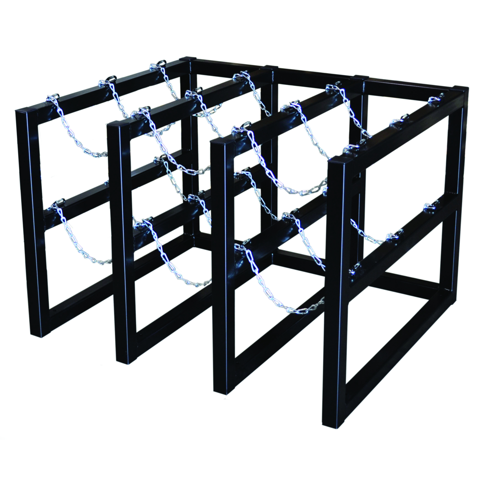 Justrite Gas Cylinder Storage Rack — 9 Cylinder Capacity, 3 Wide x 3 Deep, Steel, Model# 35134