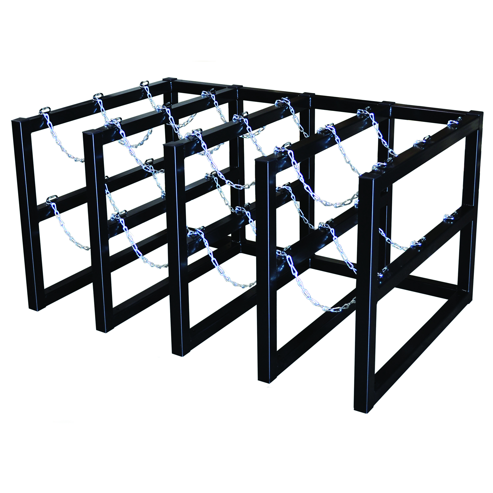 Justrite Gas Cylinder Storage Rack — 4 Wide x 3 Deep, 12 Cylinder Capacity, Steel, Model# 35156