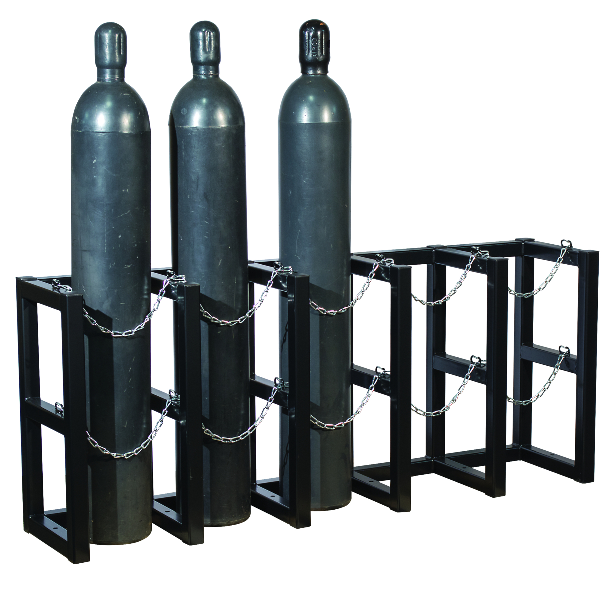 Justrite Gas Cylinder Storage Rack — 5 Cylinder Capacity, 5 Wide x 1 Deep, Steel, Model# 35166