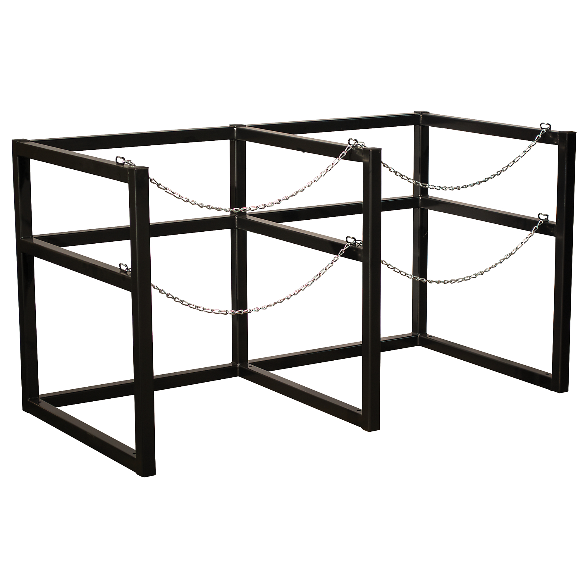 Justrite Cryogenic Gas Cylinder Storage Rack — 2 Cylinders, 33in. Max Diameter, Steel, Model# 35190