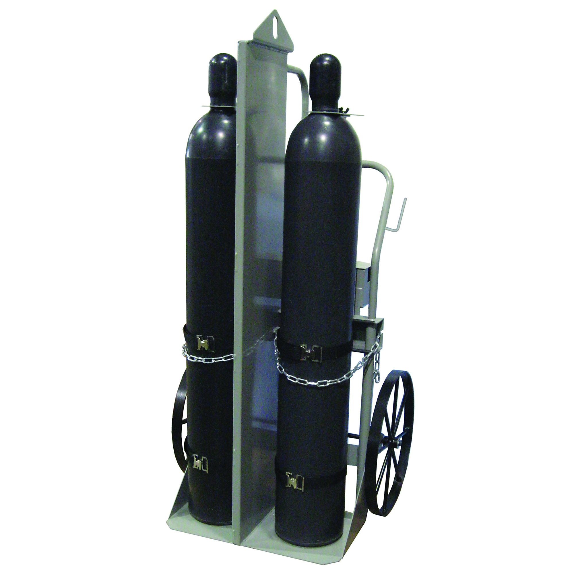 Justrite Double Cylinder Hand Truck — Firewall, Hoist Ring, 20in. Steel Wheels, Tool Box, Model# 35048