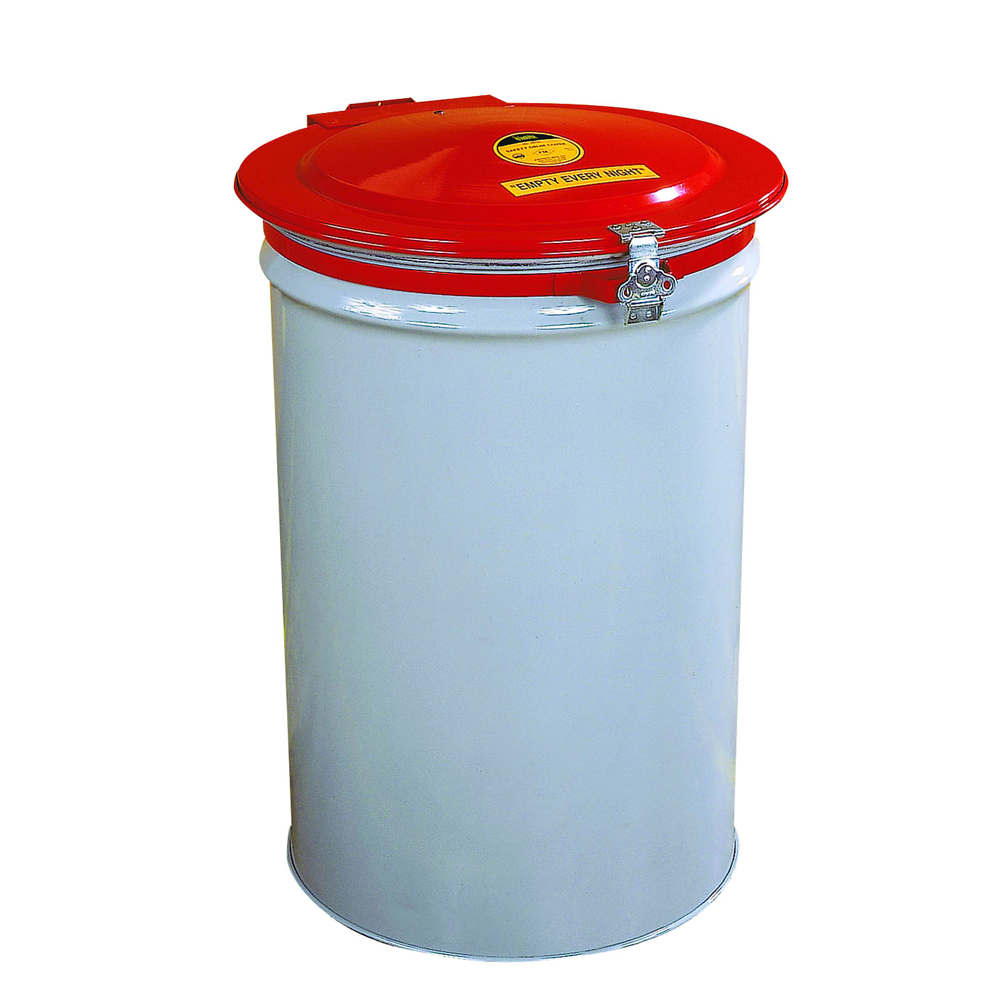 Justrite Drum Cover with Vent and Gasket — Fits 55 Gal. Drum, Manual-Latching, Steel, Red, Model# 26752