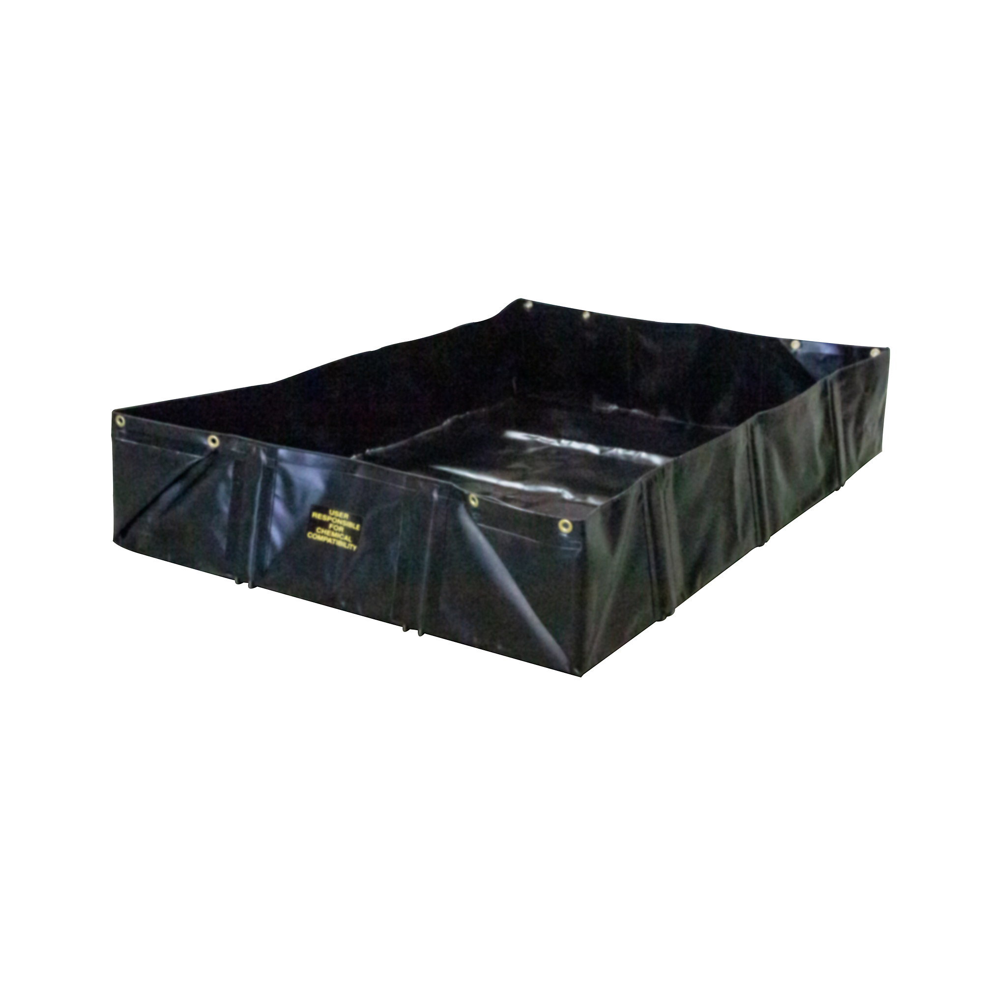 Justrite Spill Berm with Angle Brackets — 4ft. x 6ft. x 12in., 179 Gallon Capacity, QuickBerm, Black, Model# 28066