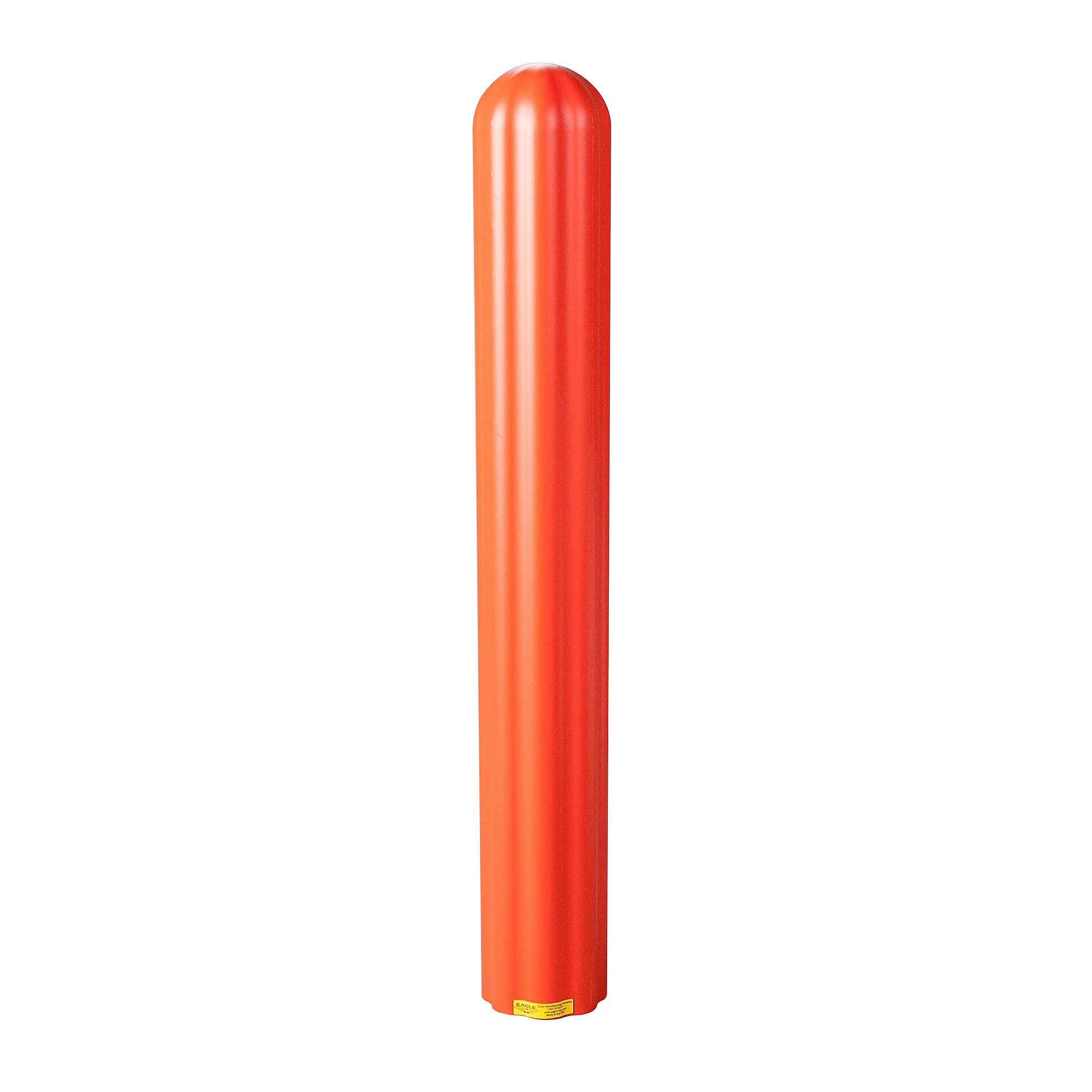 Eagle Fluted Bollard Cover — 4in. x 56in., High-Density Polyethylene, UV-Resistant, Orange, Model# 1732OR