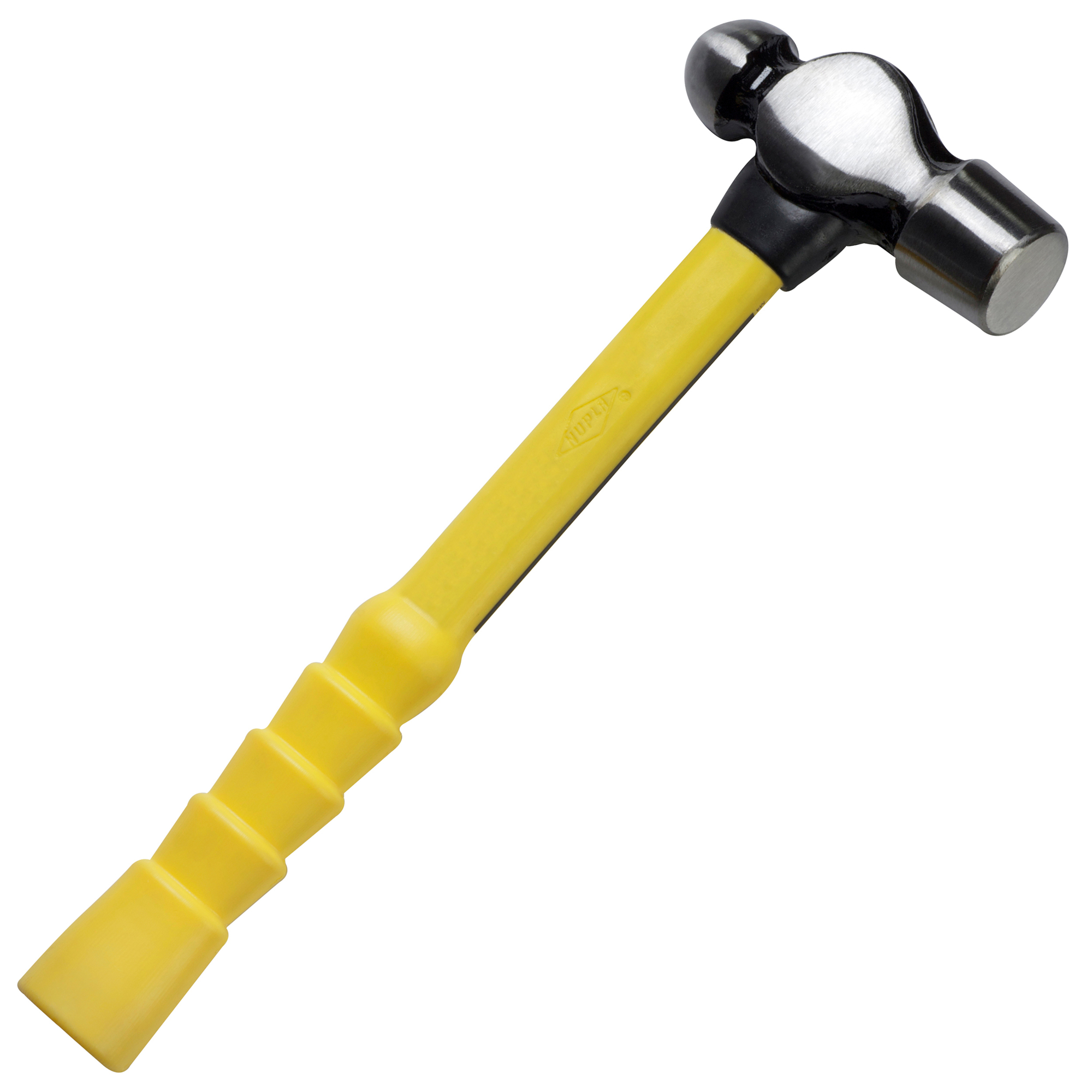 Nupla Ball Pein Hammer — 32 Oz., 14in. Ergo Power Fiberglass Handle, Non-Slip Super Grip, Forged Carbon Steel Head, Model# 75.21-532