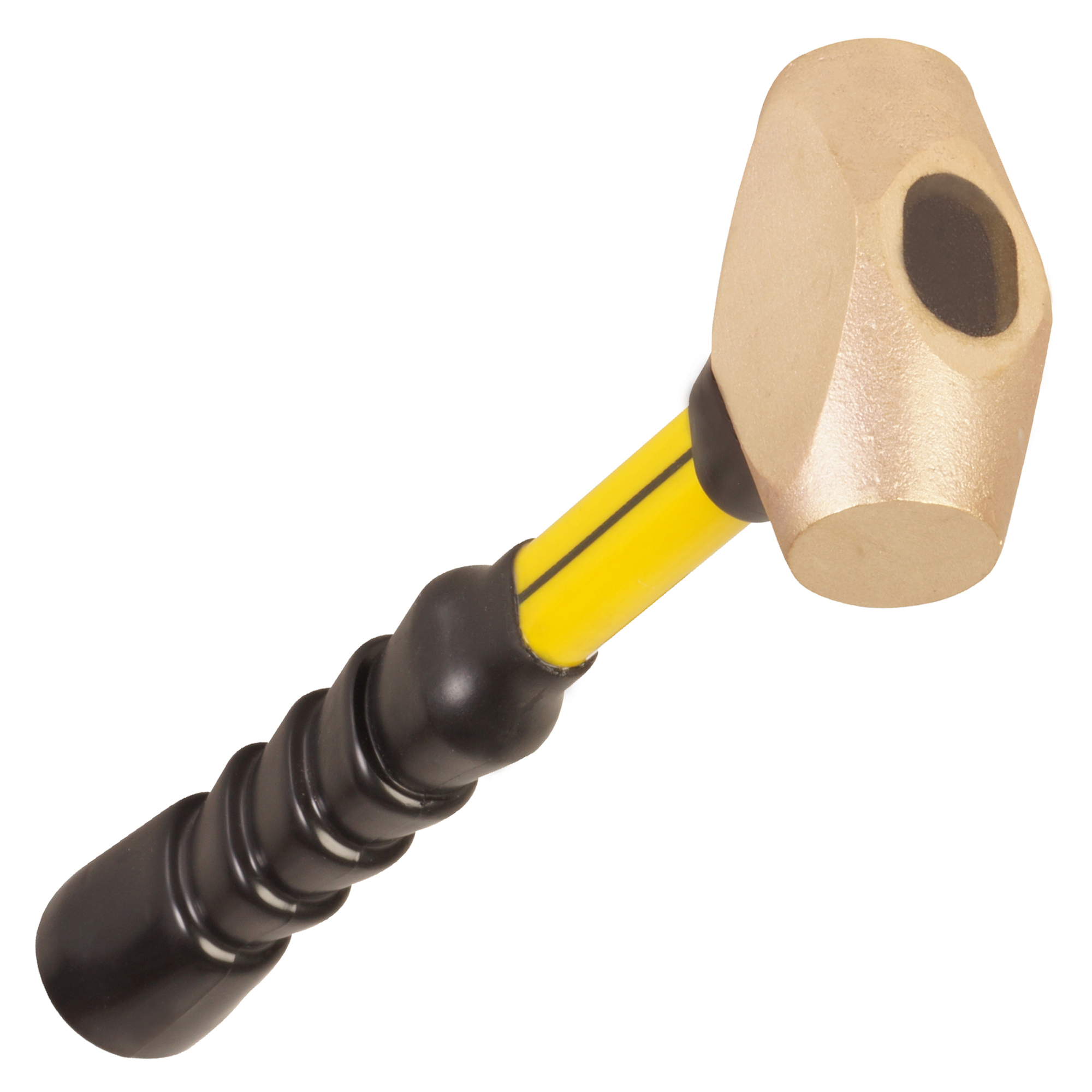 Nupla Non-Sparking Brass Hammer — 2.5 Lb., 12in. Fiberglass Handle, Non-Slip Grip, Model# 75.30-025