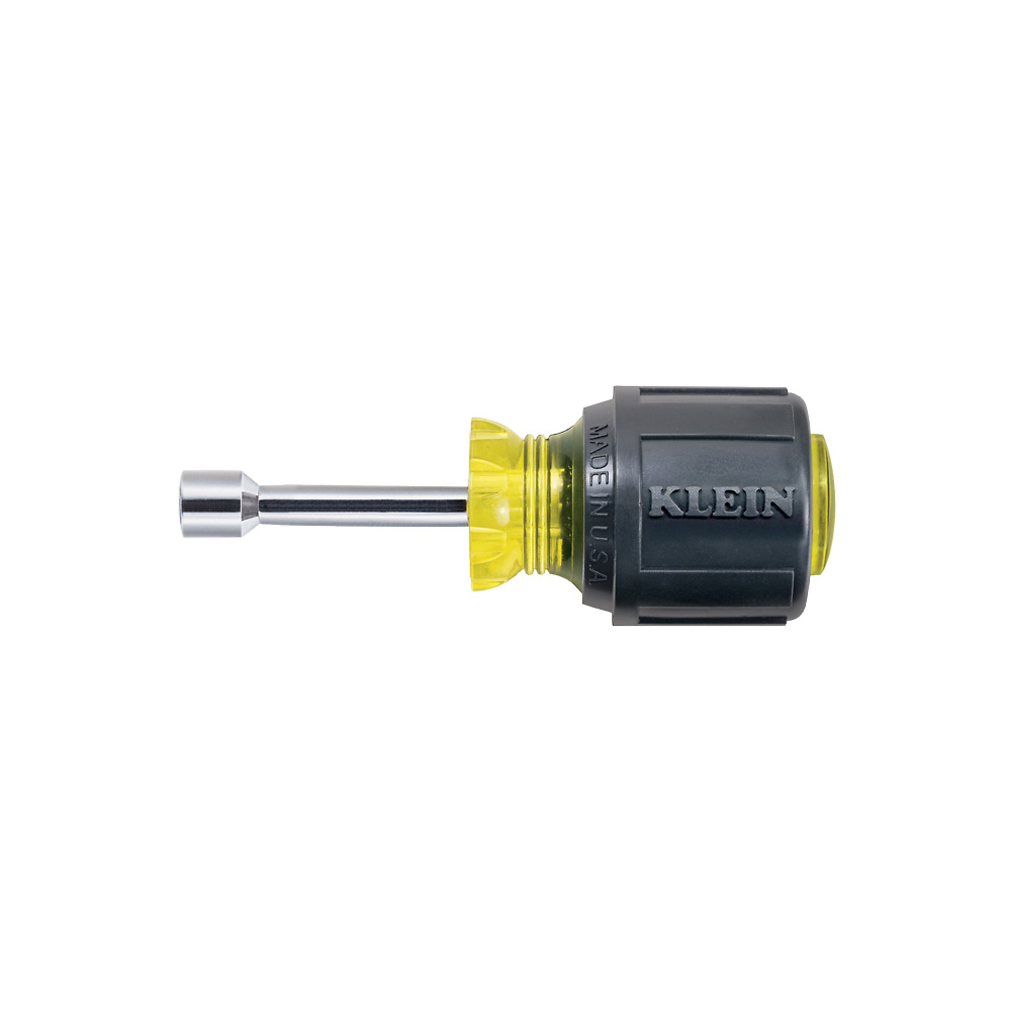 Klein Tools Stubby Nut Driver — 1/4in., 1 1/2in. Shaft, Cushion-Grip Handle, Model# 610-1/4