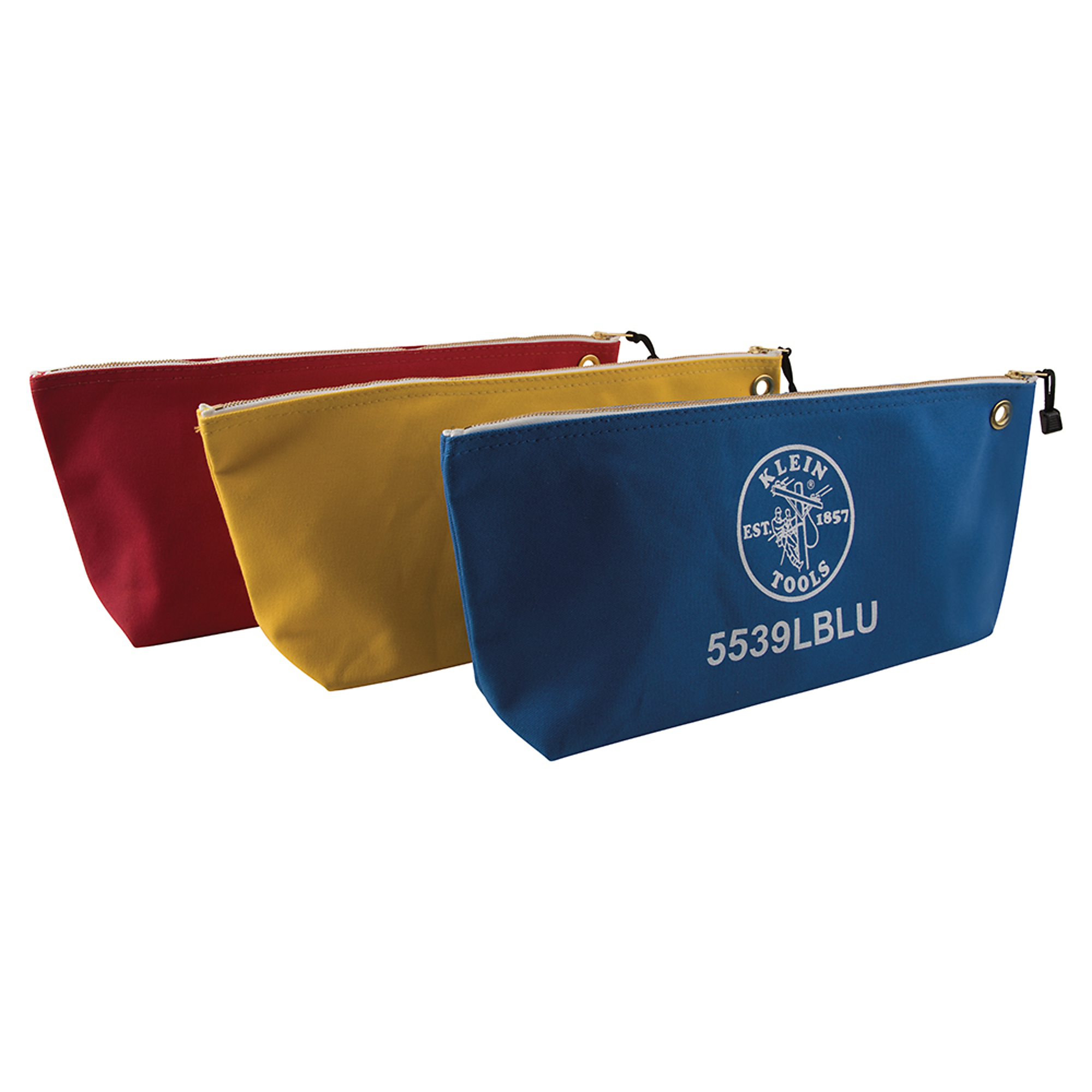 Zipper Bags, Large Canvas Tool Pouches, Assorted Colors, 3-Pack, Model# 5539LCPAK