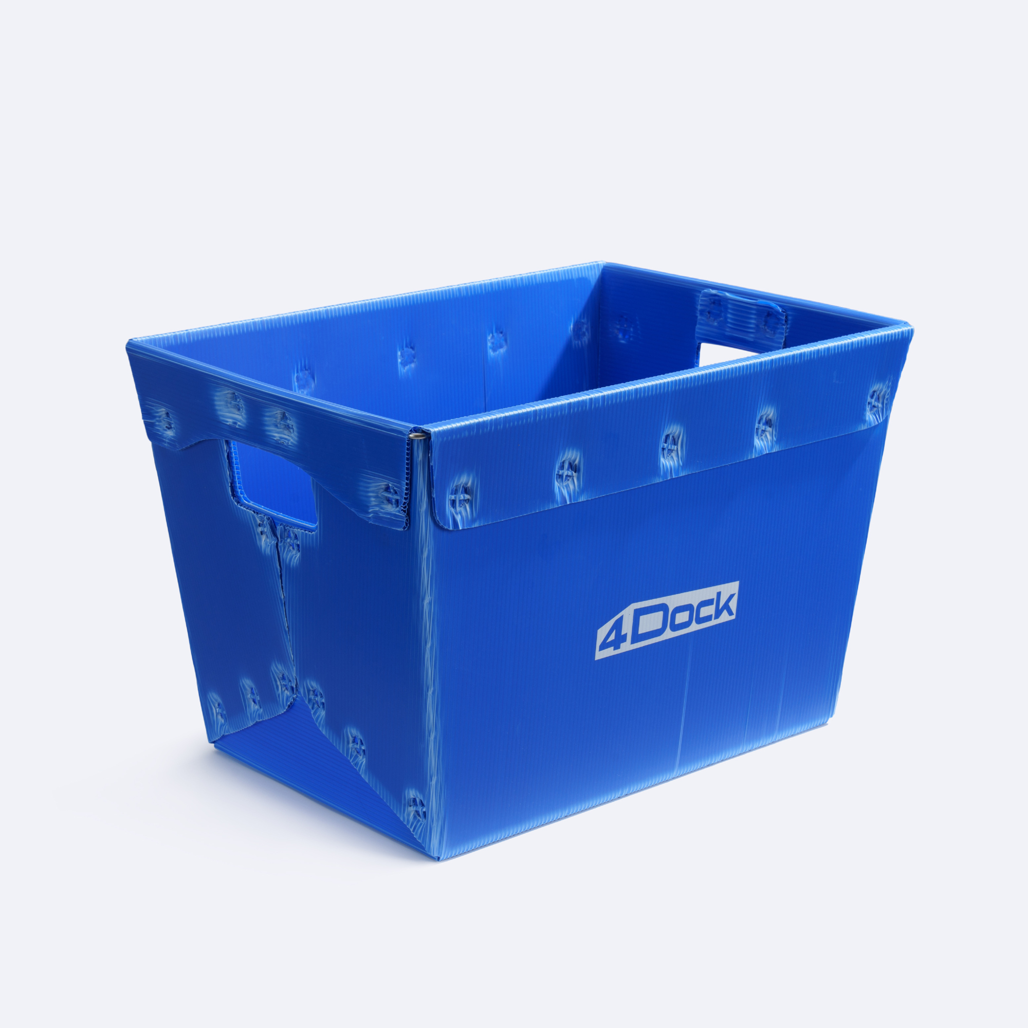 4Dock Stackable Plastic Storage Totes — 18in. x 13in. x 12in., 80-Lb. Capacity, Reinforced with Steel, Model# PST002