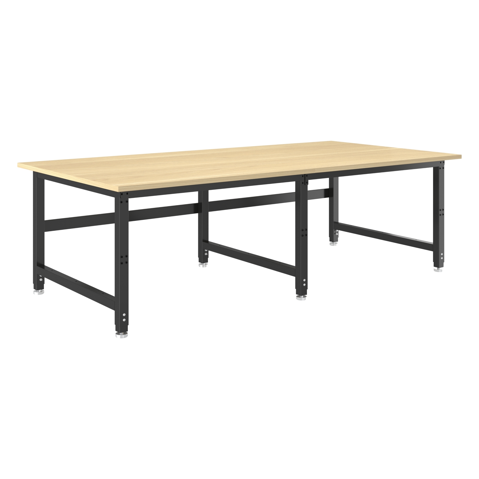 4Dock Heavy-Duty Workbench and Packing Table — 72in. x 36in., 3000-Lb. Capacity, Adjustable Height, Rubberwood Top, Model# HD5B-72RB