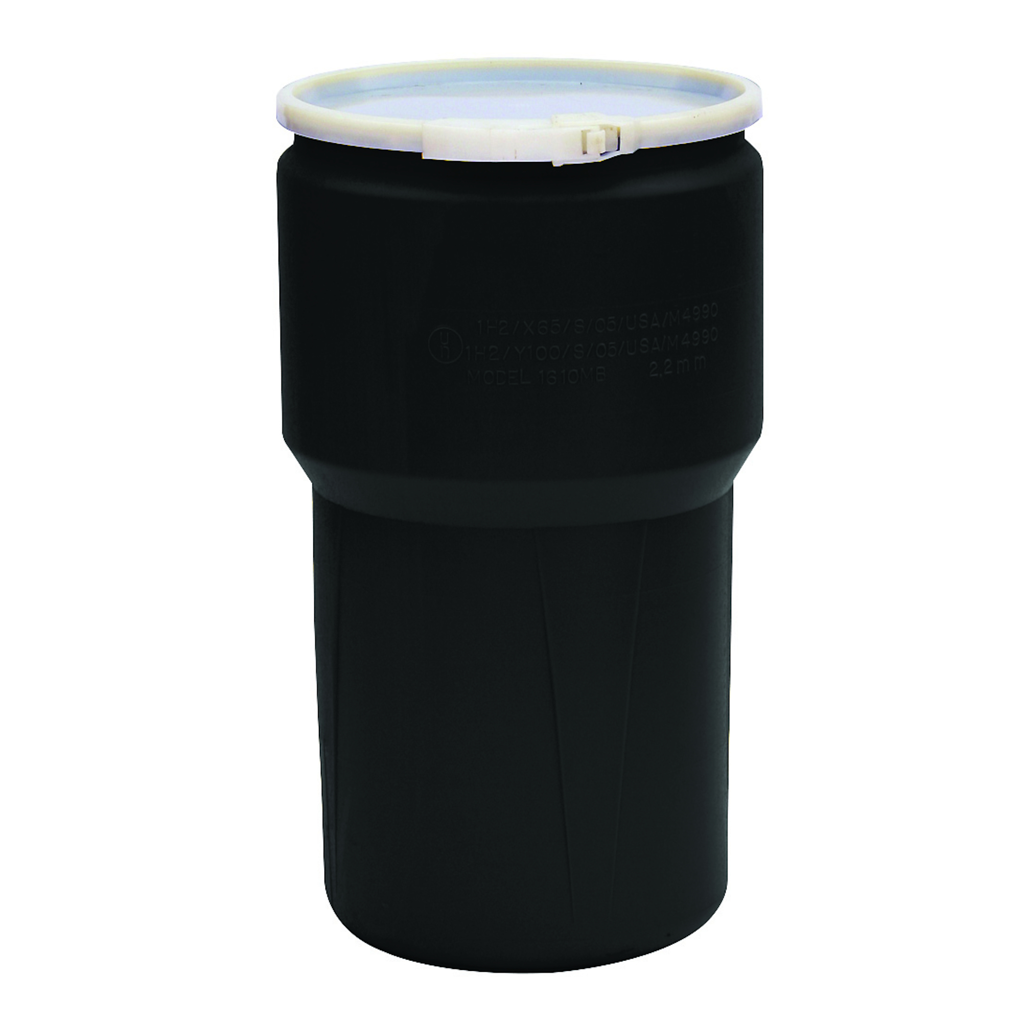 Eagle Lab Pack Plastic Barrel Drum — 14 Gallon, HDPE, Lever-Lock, Black, Weather and Chemical Resistant, Model# 1610BLK