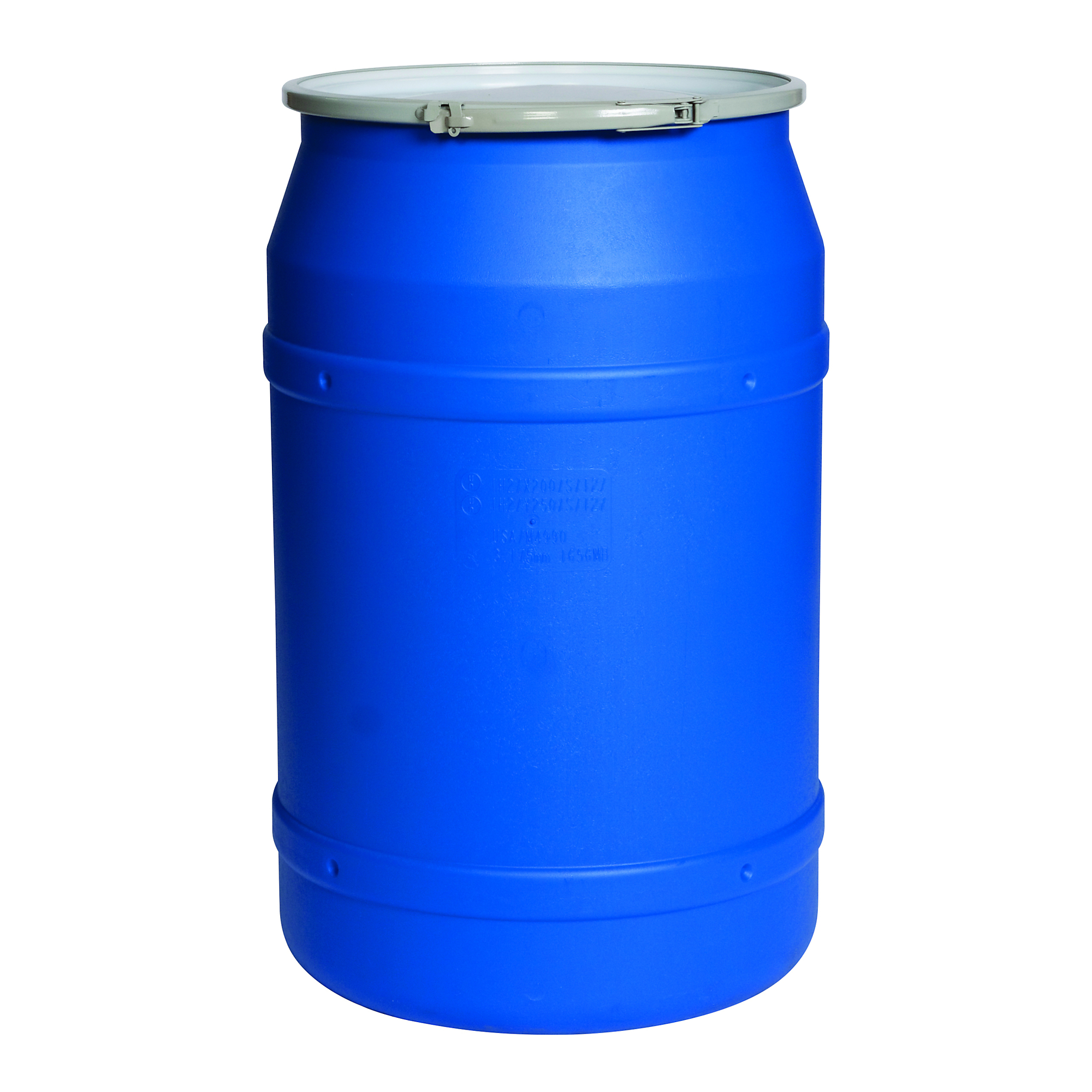 Eagle Lab Pack Plastic Barrel Drum — 55 Gallon, Metal Lever-Lock, Blue, Model# 1656MB