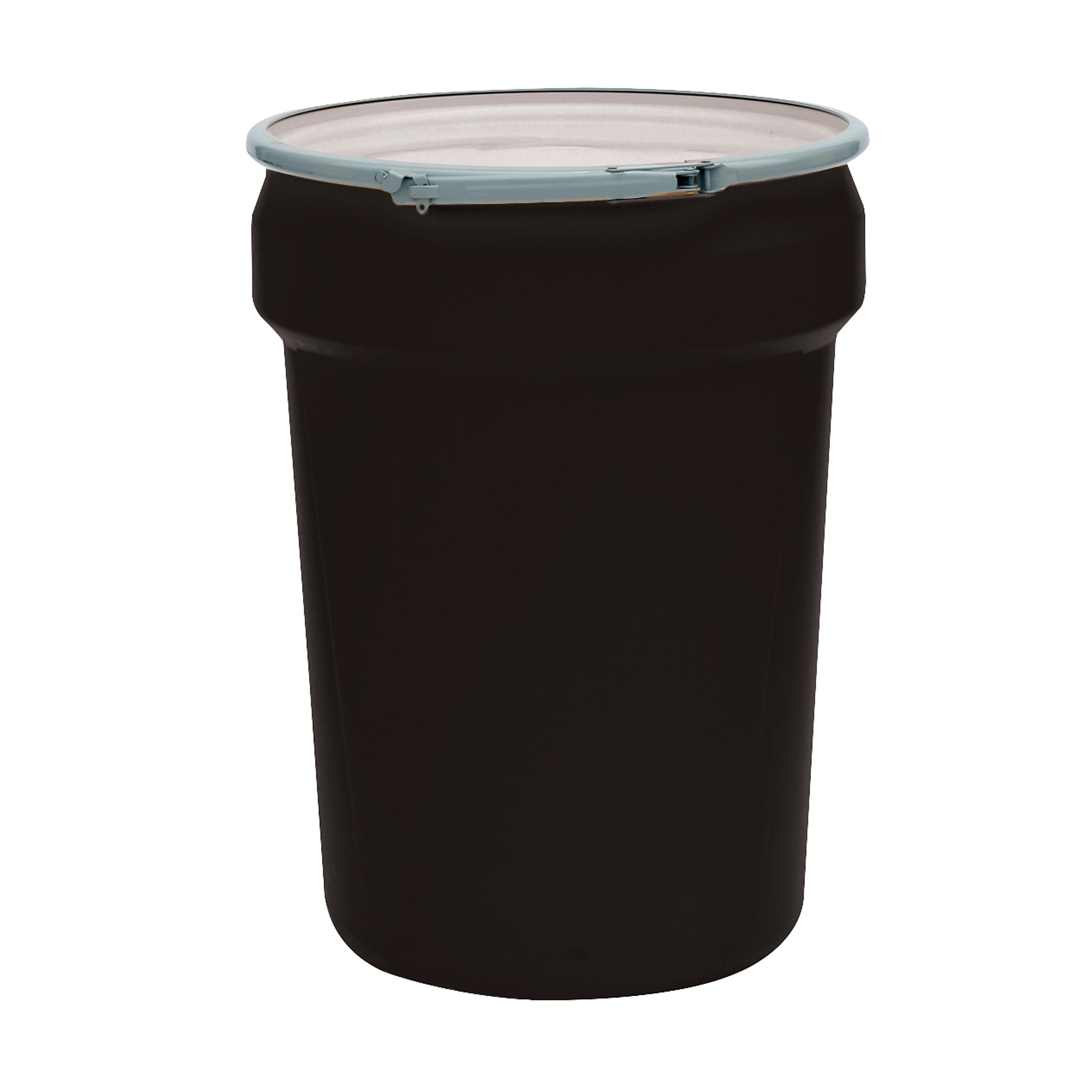 Eagle Lab Pack Plastic Drum — 30 Gallon, Metal Lever-Lock, HDPE, Black, Model# 1601MBLK