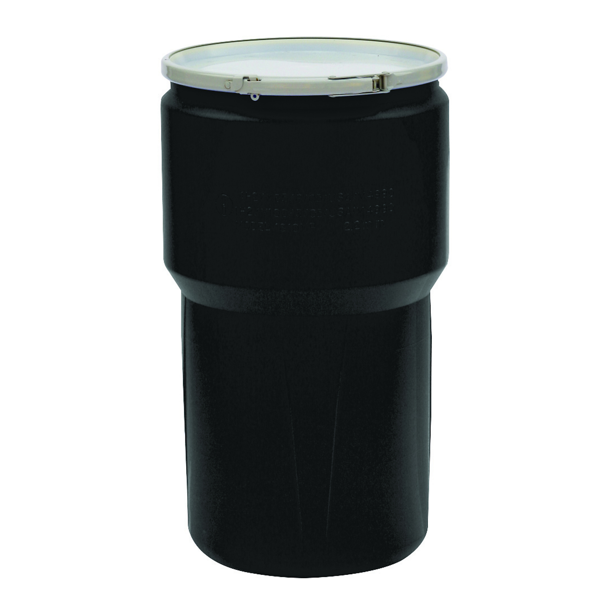 Eagle Lab Pack Plastic Barrel Drum — 14 Gallon, Metal Lever-Lock, HDPE, Black, Weather and Chemical Resistant, Model# 1610MBLK