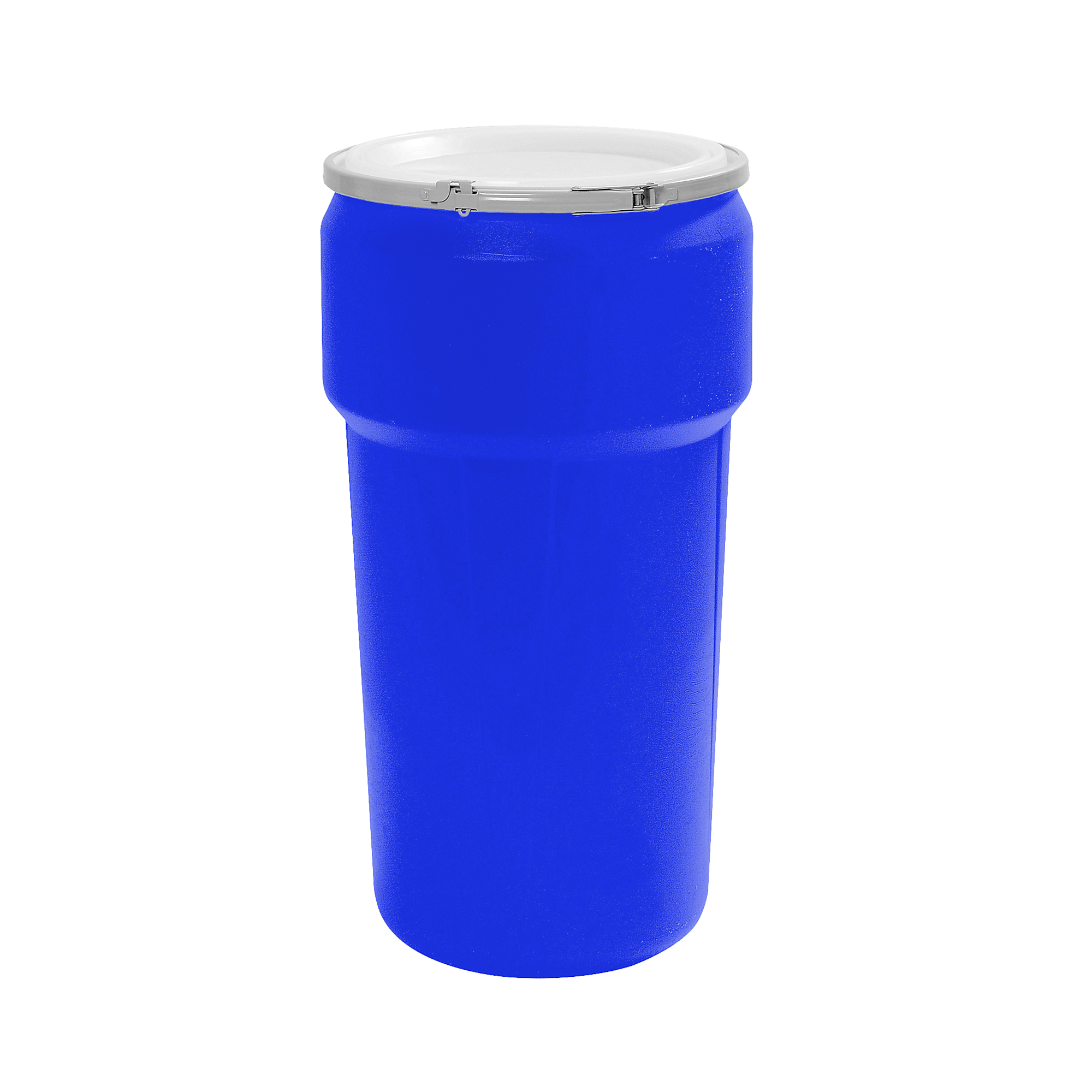 Eagle Lab Pack Plastic Barrel Drum — 20 Gallon, Metal Lever-Lock, High-Density Polyethylene, Blue, Model# 1623MB