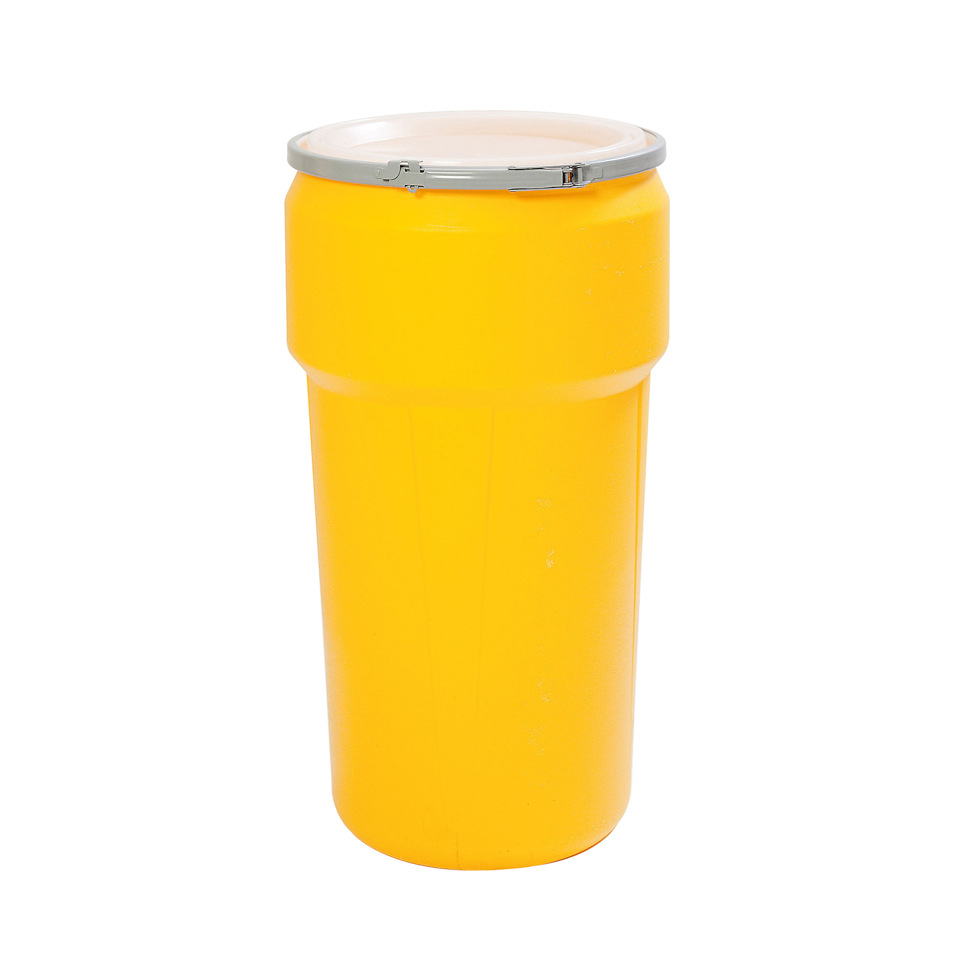 Eagle Lab Pack Plastic Barrel Drum — 20-Gallon, Metal Lever-Lock, HDPE, Yellow, Model# 1623M
