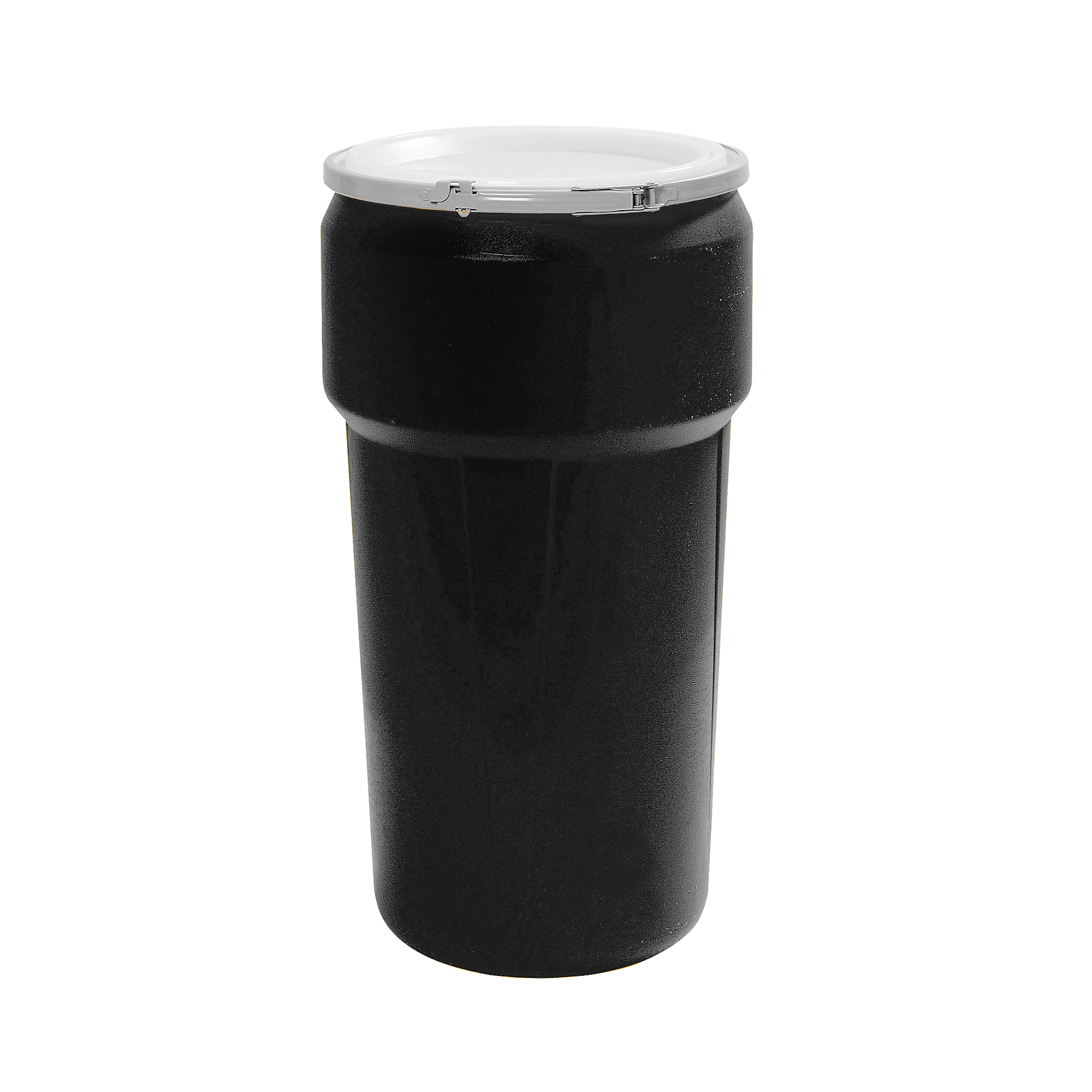 Eagle Lab Pack Plastic Barrel Drum — 20-Gallon, Metal Lever-Lock, HDPE, Black, Model# 1623MBLK