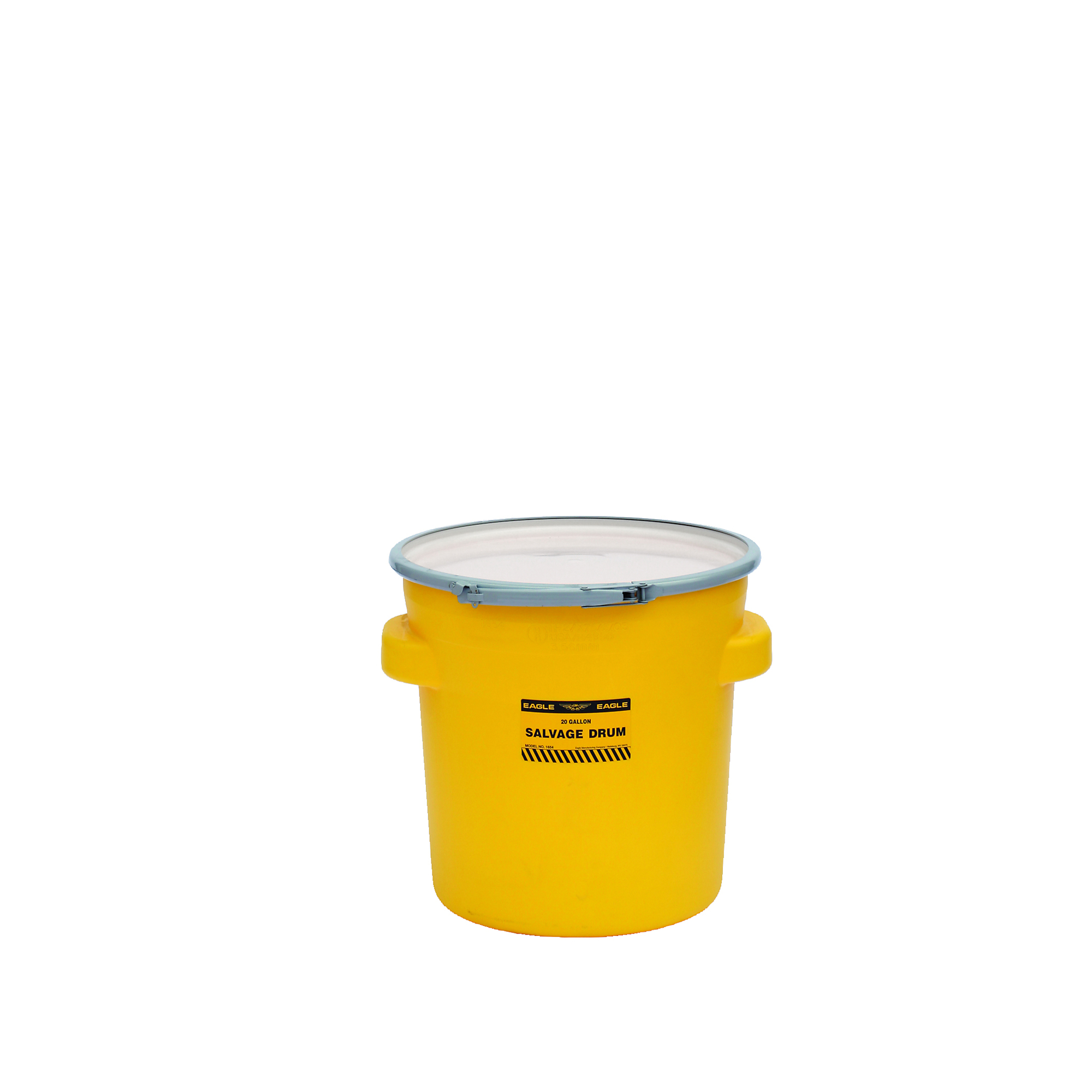 Eagle Salvage Drum — 20 Gallon, Metal Lever-Lock, Plastic, Yellow, Model# 1654