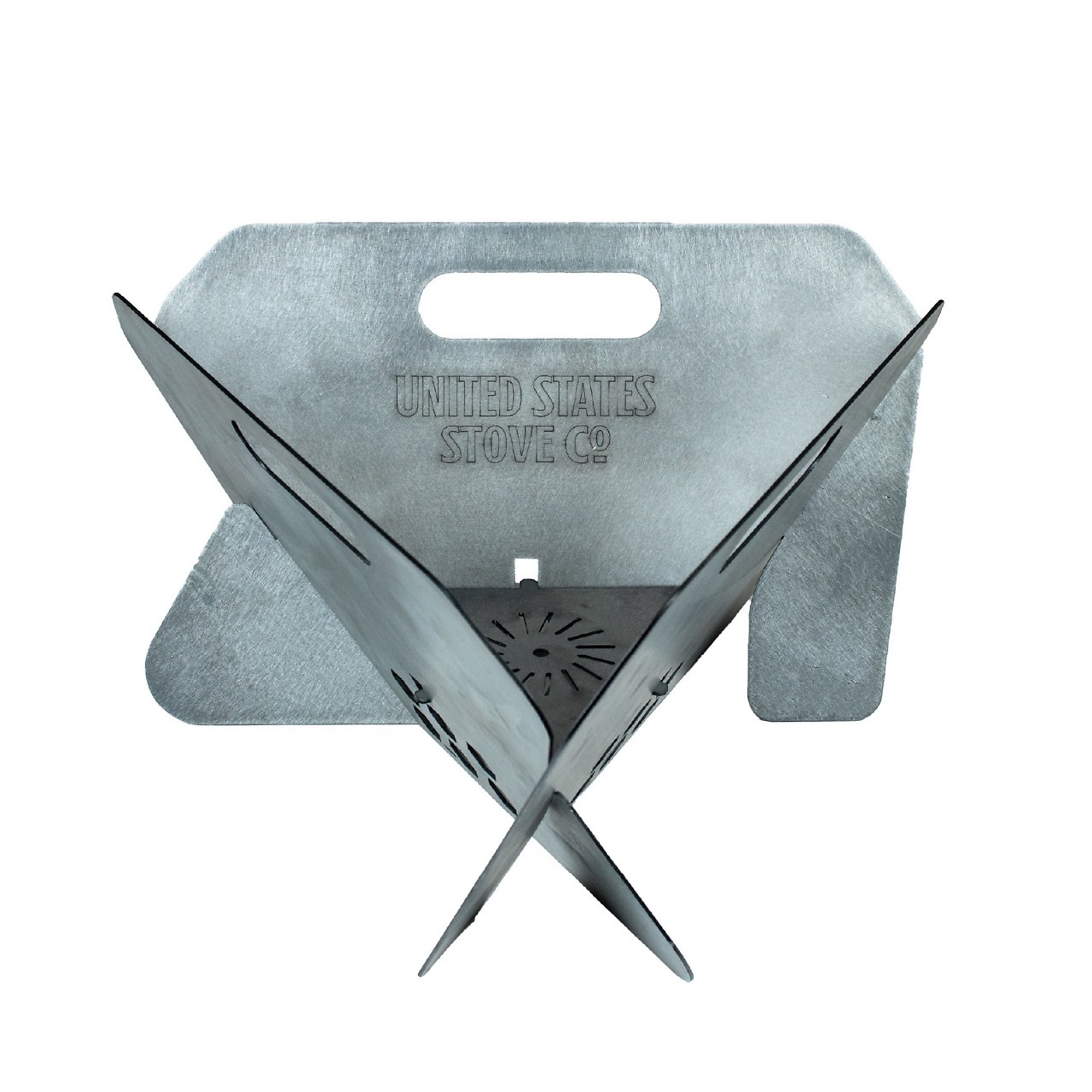 US Stove Company Collapsible Fire Pit — 8in. x 12in. x 14in., 14-Ga. Steel, Triangular, Model# US14TP