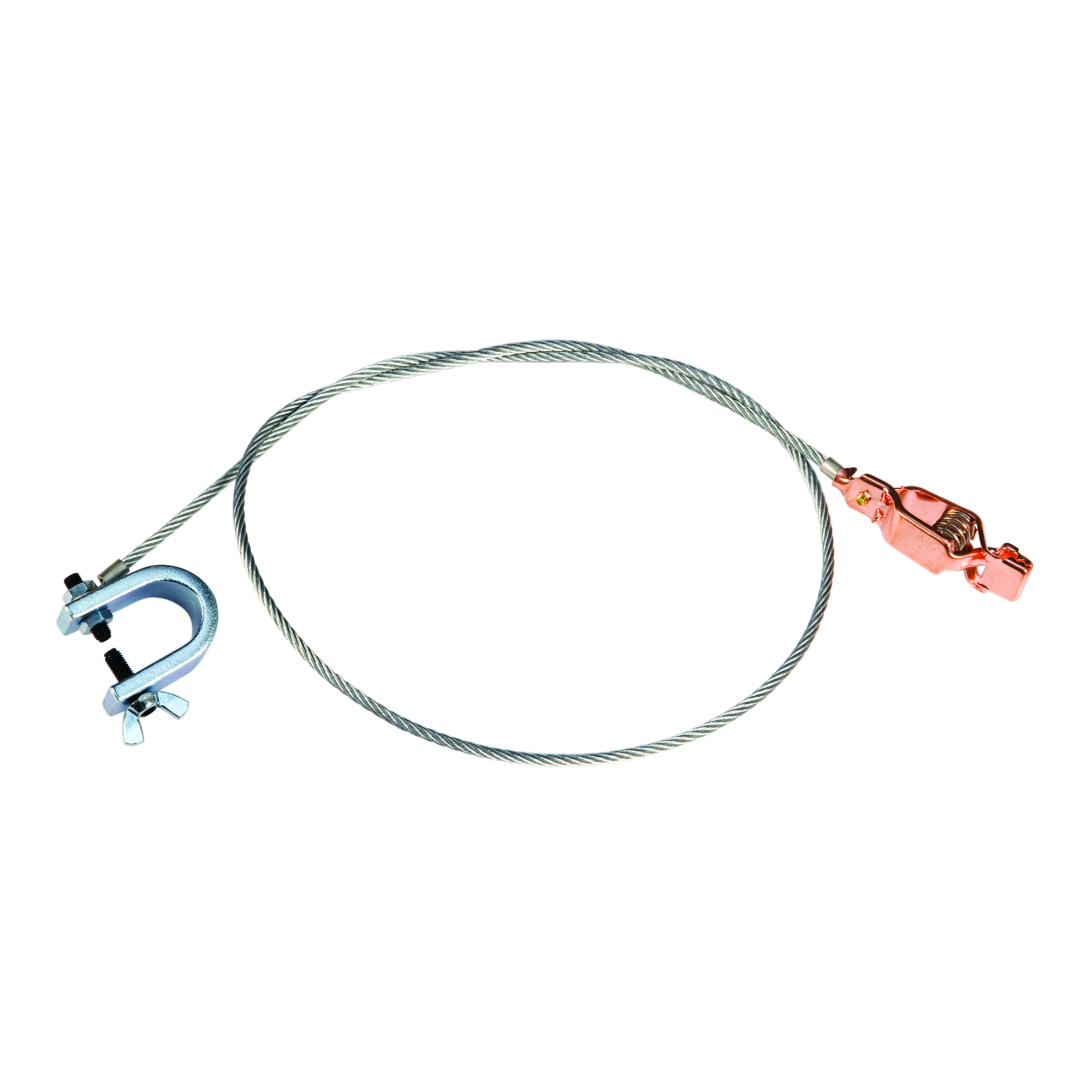 Justrite Antistatic Wire for Bonding/Grounding — 3ft., with C Clamp and Alligator Clip, 5/8in., Model# 08501