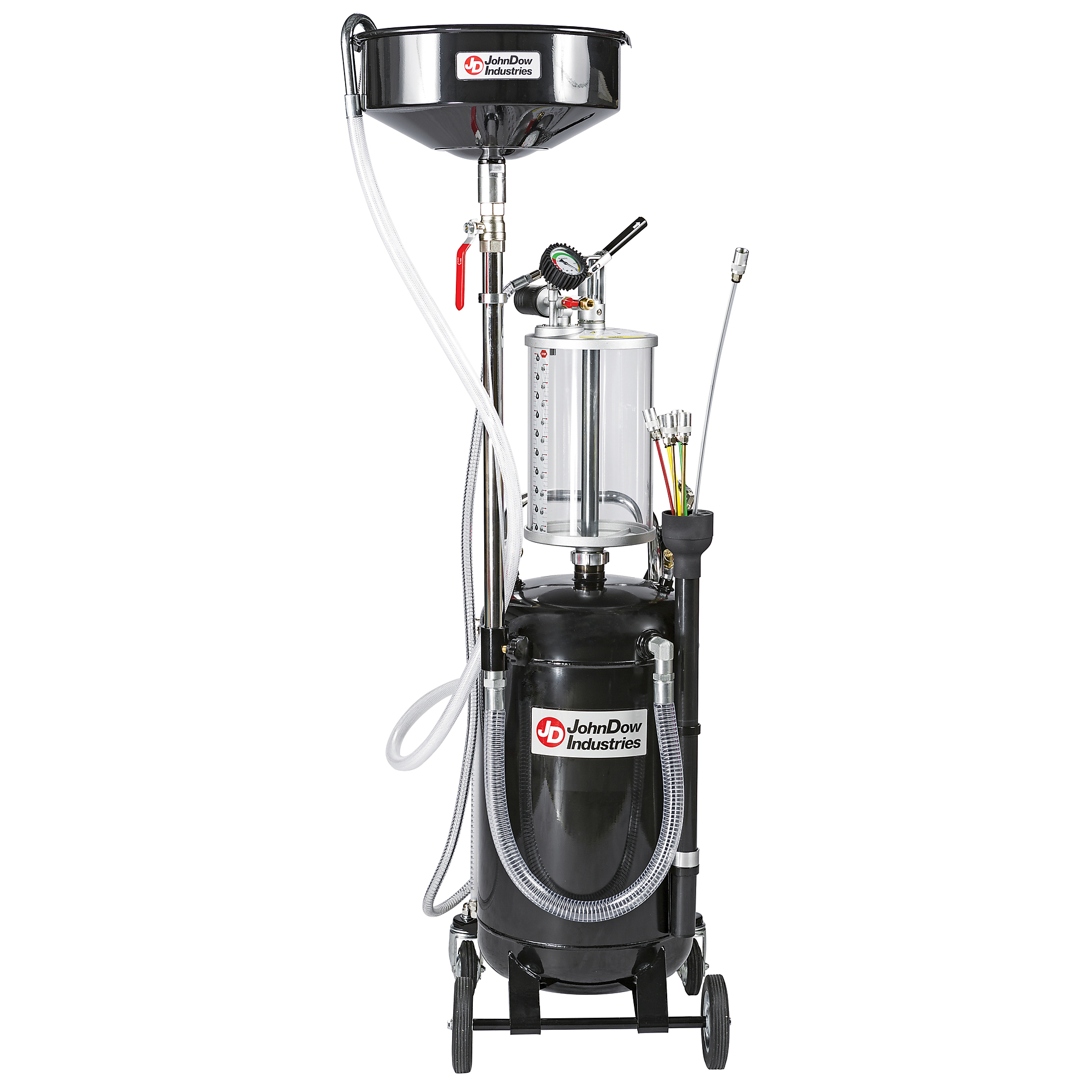 JohnDow Industries Combination Fluid Evac & Oil Drain, 20-Gal., Transparent Bowl, Model# JDI-20COMBO-B
