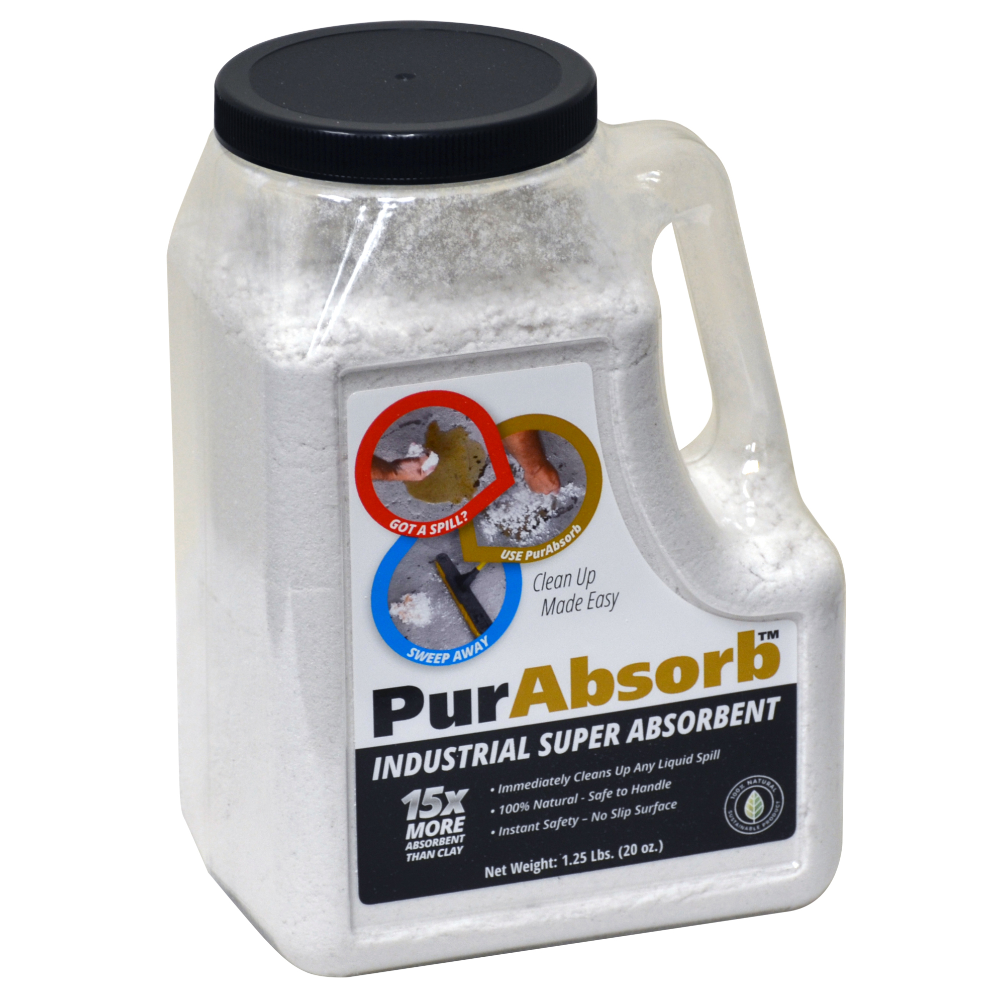 JohnDow Industries PurAbsorb Shaker Jar — 1.25 Lbs., Natural Ingredients, Model# PA20-1