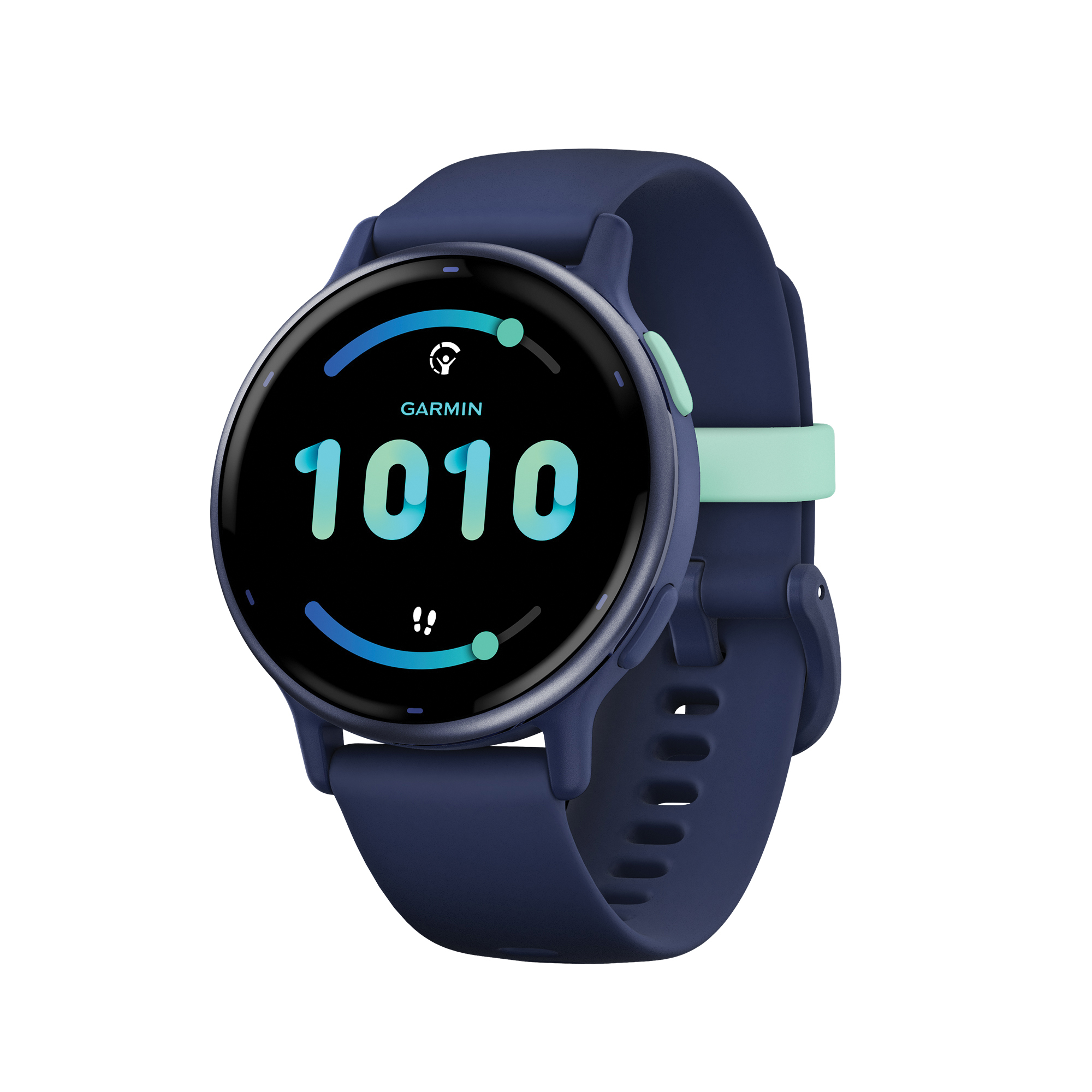 Garmin Vivoactive 5 Fitness-Tracking Smartwatch — AMOLED Display, GPS, 11-Day Battery, Navy Bezel & Silicone Band, Model# 010-02862-12