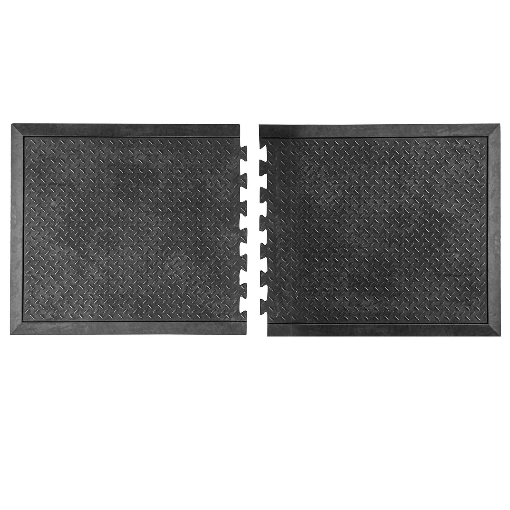 AmeriHome Interlocking Anti-Fatigue Rubber Mats — 2-Piece, 62in. x 28in., Model# RIAFM2