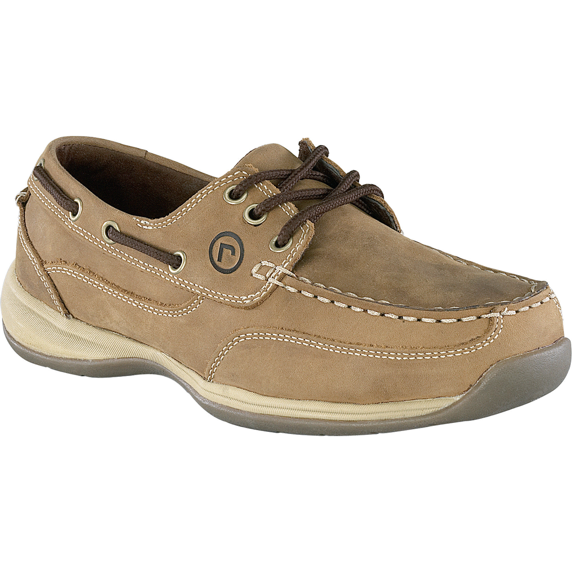 Rockport Works Mens Brown Leather Sailing Club 3 Eye Steel Toe Boat Shoe Size 13 Amazon.com: Rockport Work Men main image 3