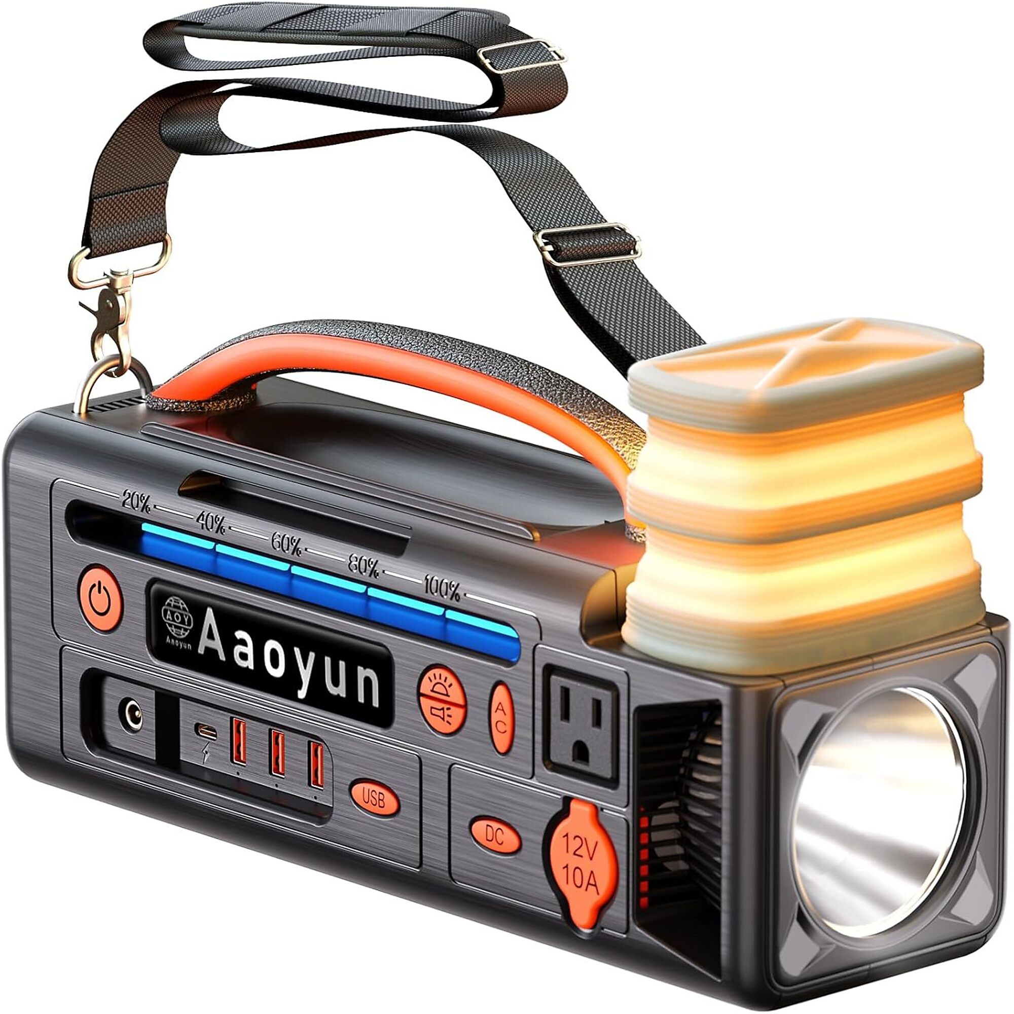 Aaoyun Portable Power Station with Flashlight, Model# XC0660-AOY320