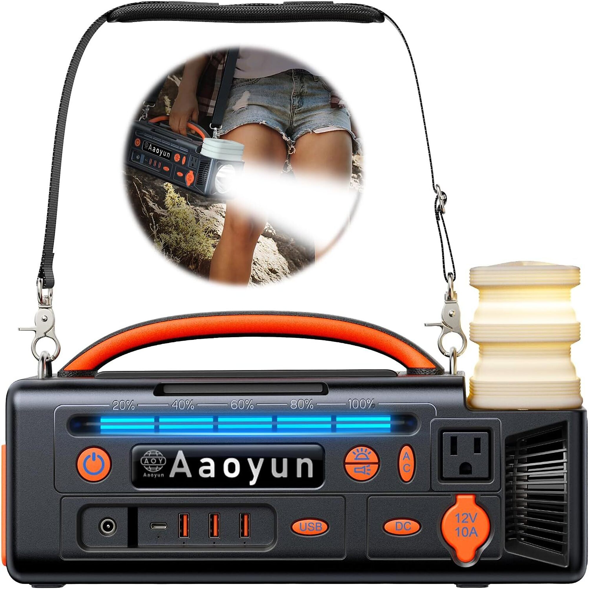 Aaoyun Portable Power Station with Flashlight, Model# XC0660