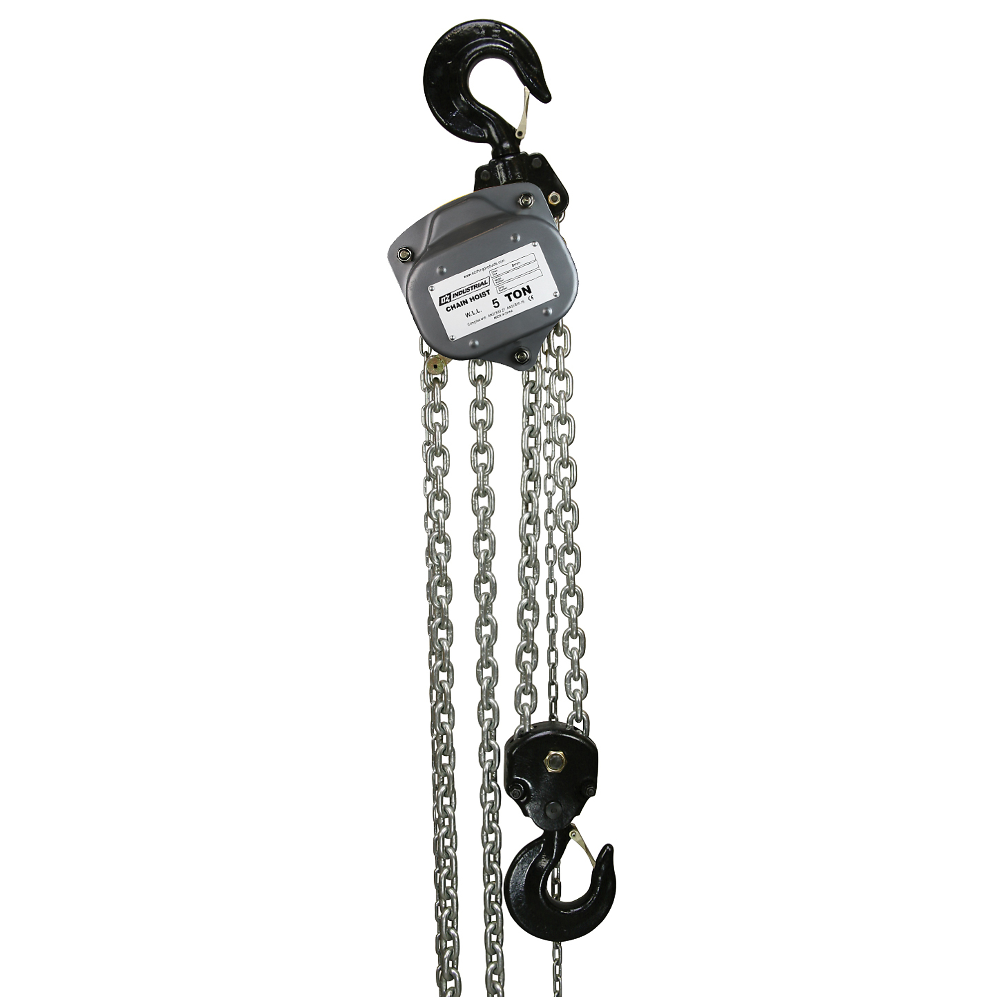OZ Lifting Products, Industrial Manual Chain Hoist, 5 Ton 40 ft lift, Model # OZIND050-40CH