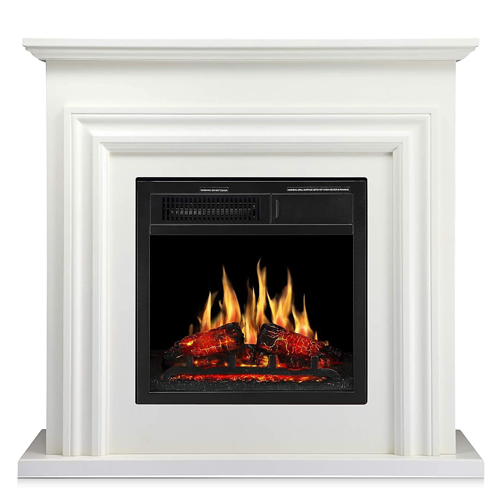 20” Electric Fireplace Freestanding with Mantel, Remote Control
