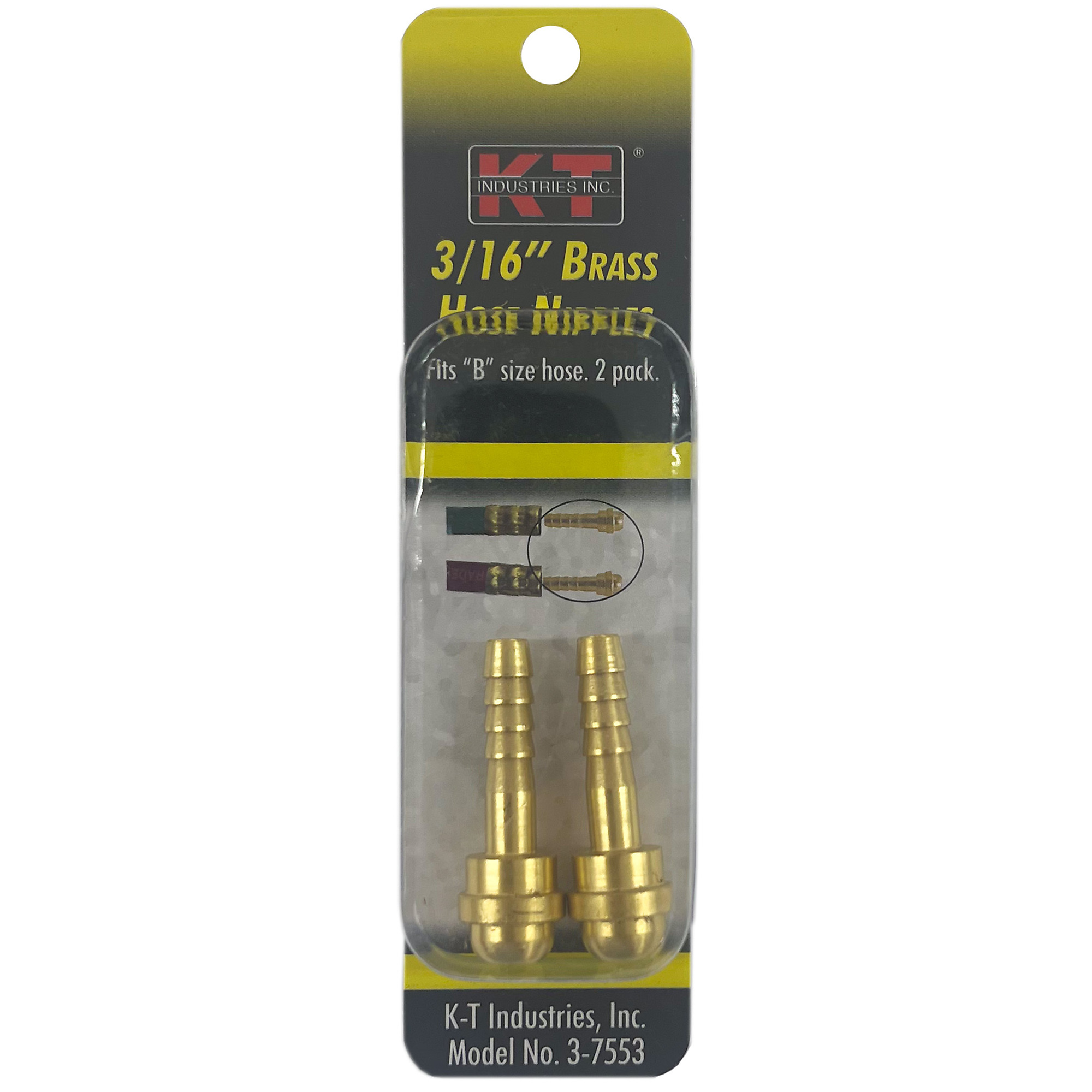 K-T Industries Hose Nipple — 3/16in., 2 Pk., Model# 3-7553