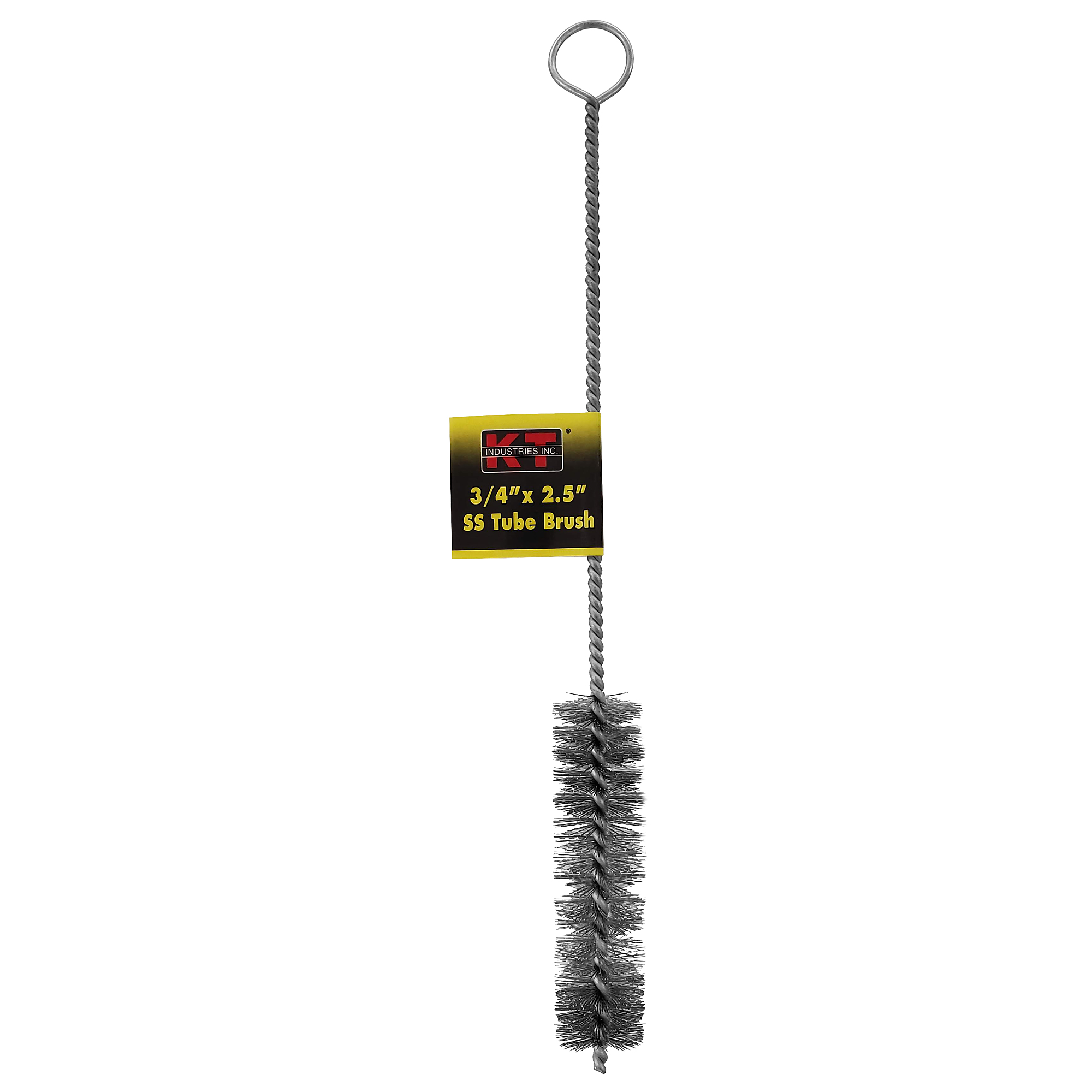 K-T Industries Stainless Steel Tube Brush — 9in. Length, 3/4in. Dia., Nylon Bristles, Model# 5-2251