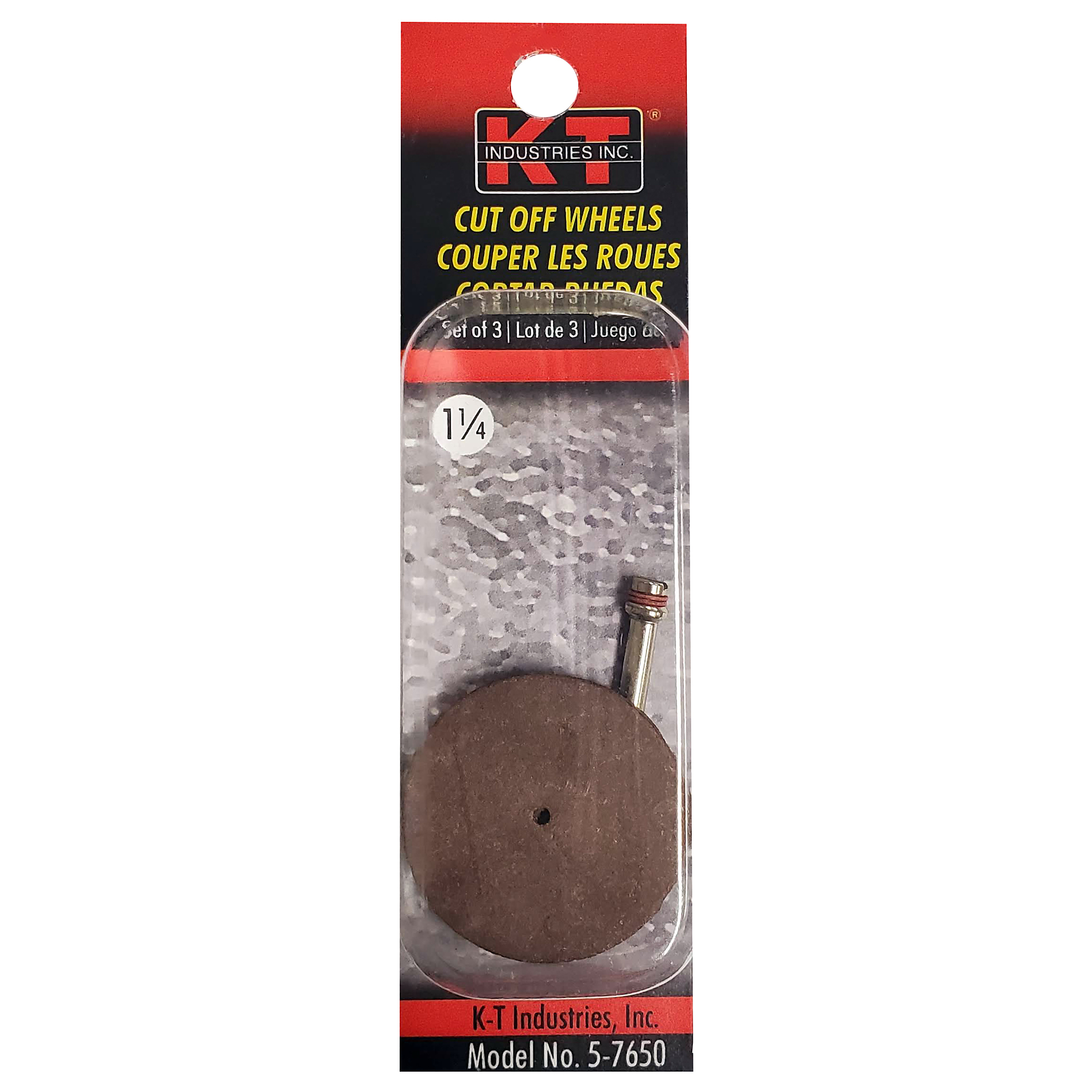 K-T Industries Precision Cut-Off Wheel Set — 4 Pcs, 1-1/4in. Wheels, 1/8in. Shank, Model# 5-7650