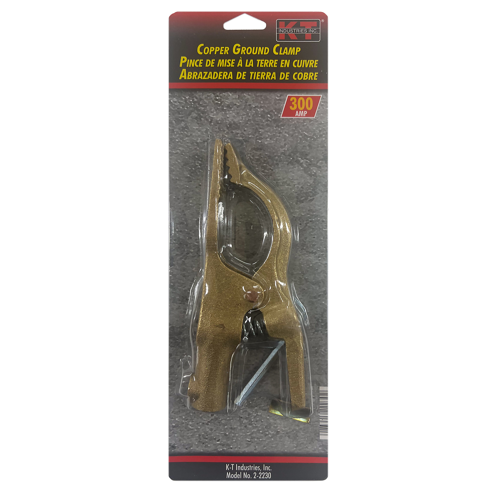 K-T Industries Copper Ground Clamp — 300 Amps, High Conductivity, Model# 2-2230