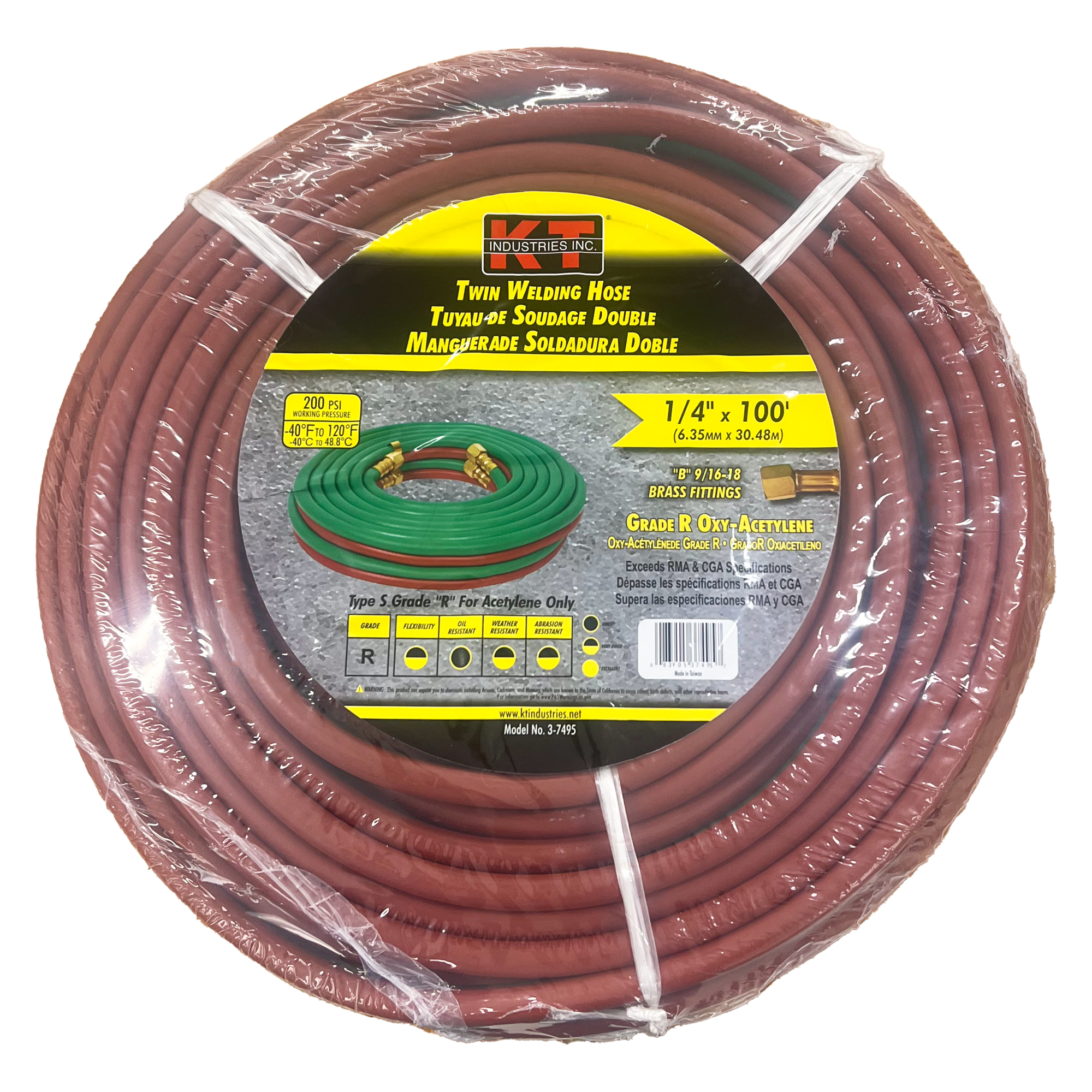 K-T Industries Twin Line Hose — 1/4in. x 100ft., Model# 3-7495