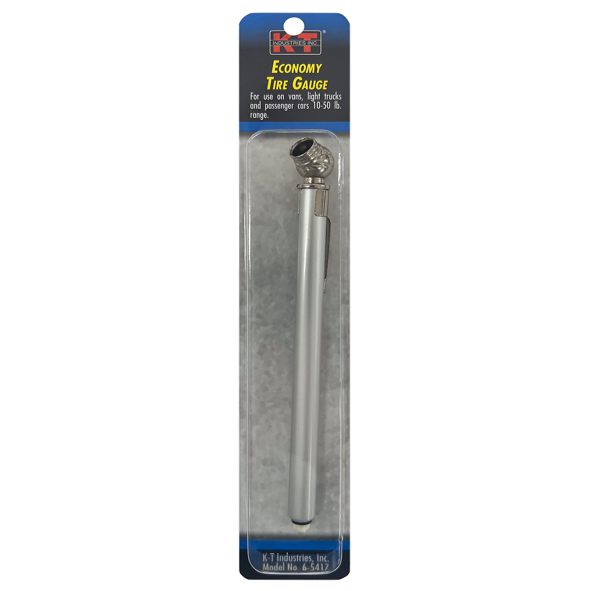 K-T Industries Economy Tire Gauge — 10-50 PSI, Model# 6-5417