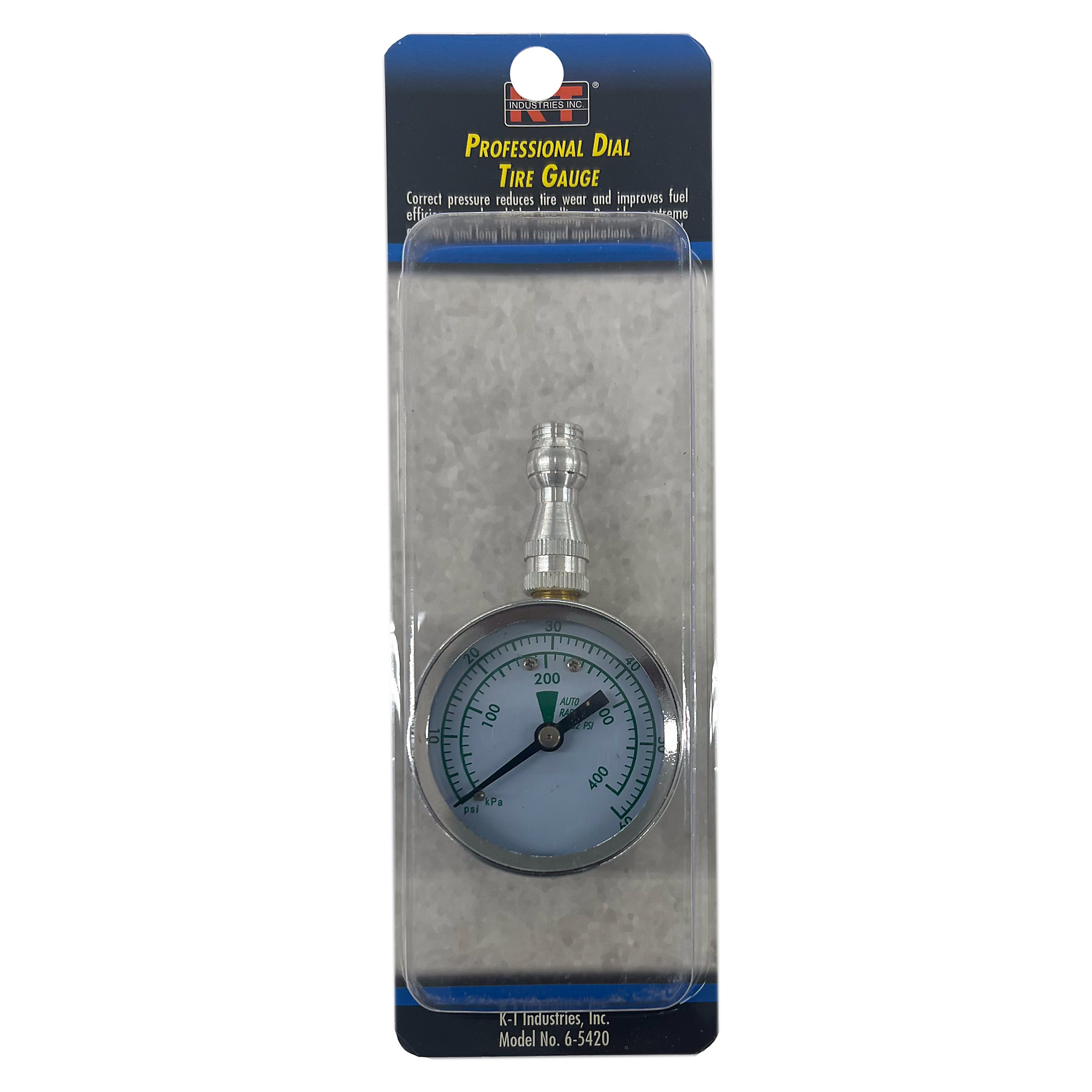K-T Industries Dial Tire Gauge — 2in., 0â€“60 PSI, Model# 6-5420