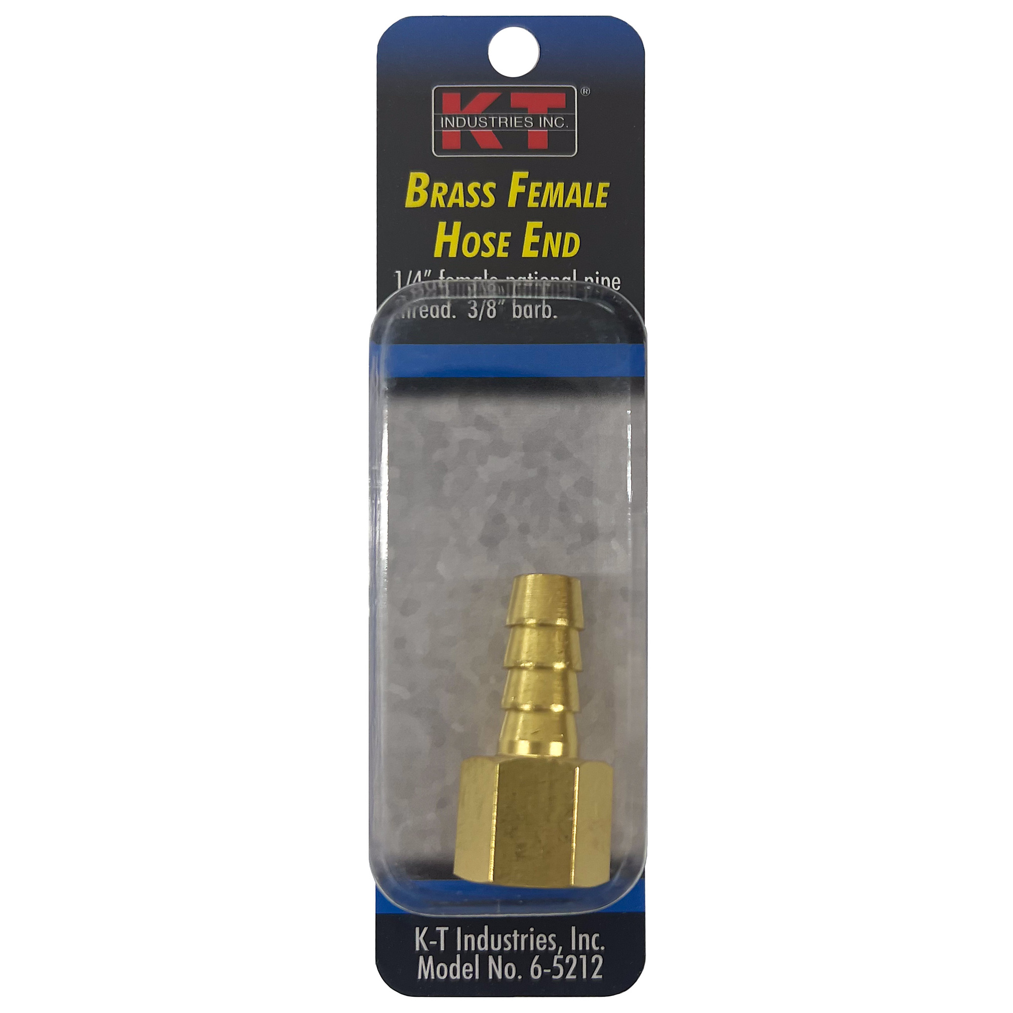 K-T Industries Hose End — 1/4in. Female NPT x 3/8in. Barb, Model# 6-5212