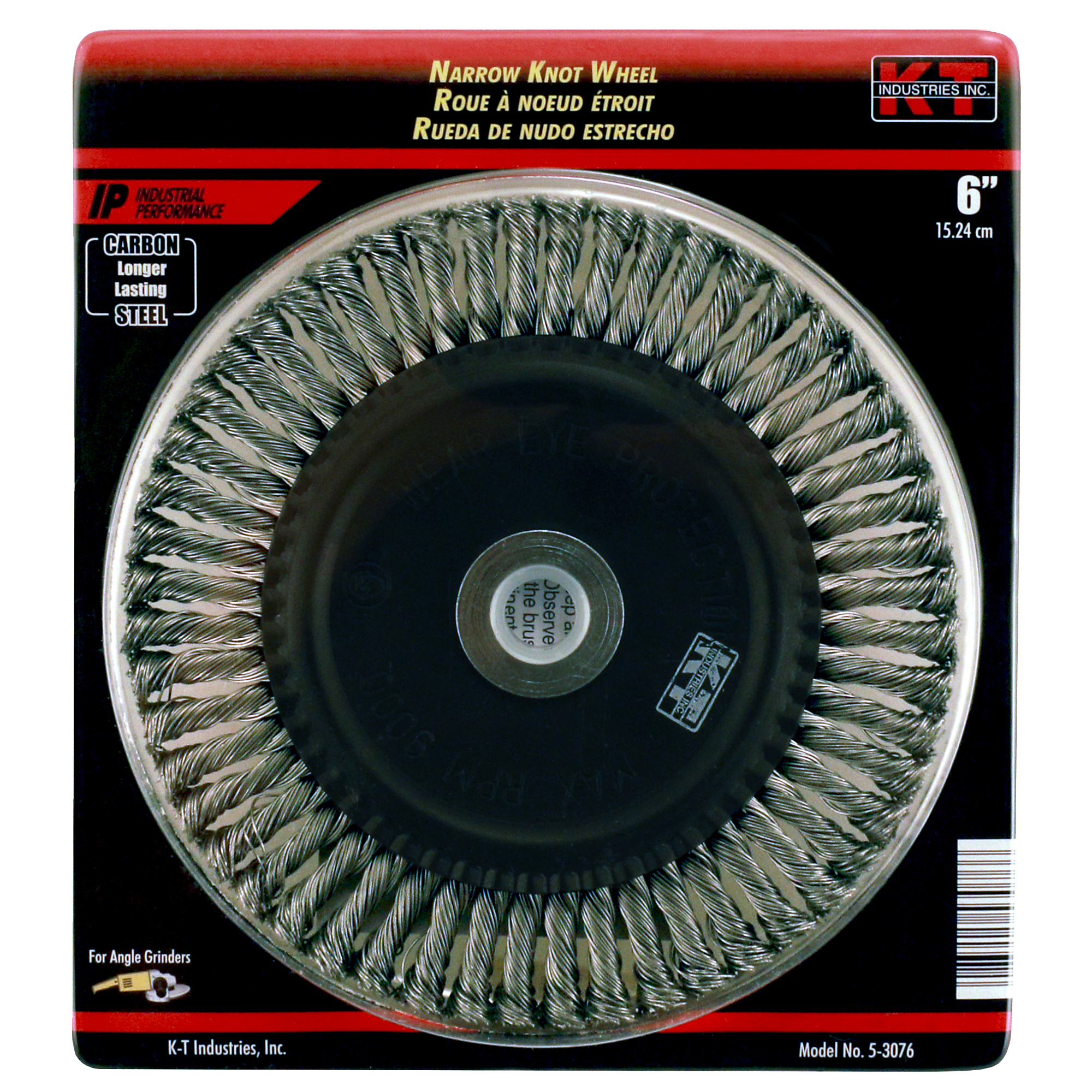 K-T Industries Pro Twisted Knot Stringer Wire Wheel — 6in., Carbon Steel, 9,000 RPM, Model# 5-3076