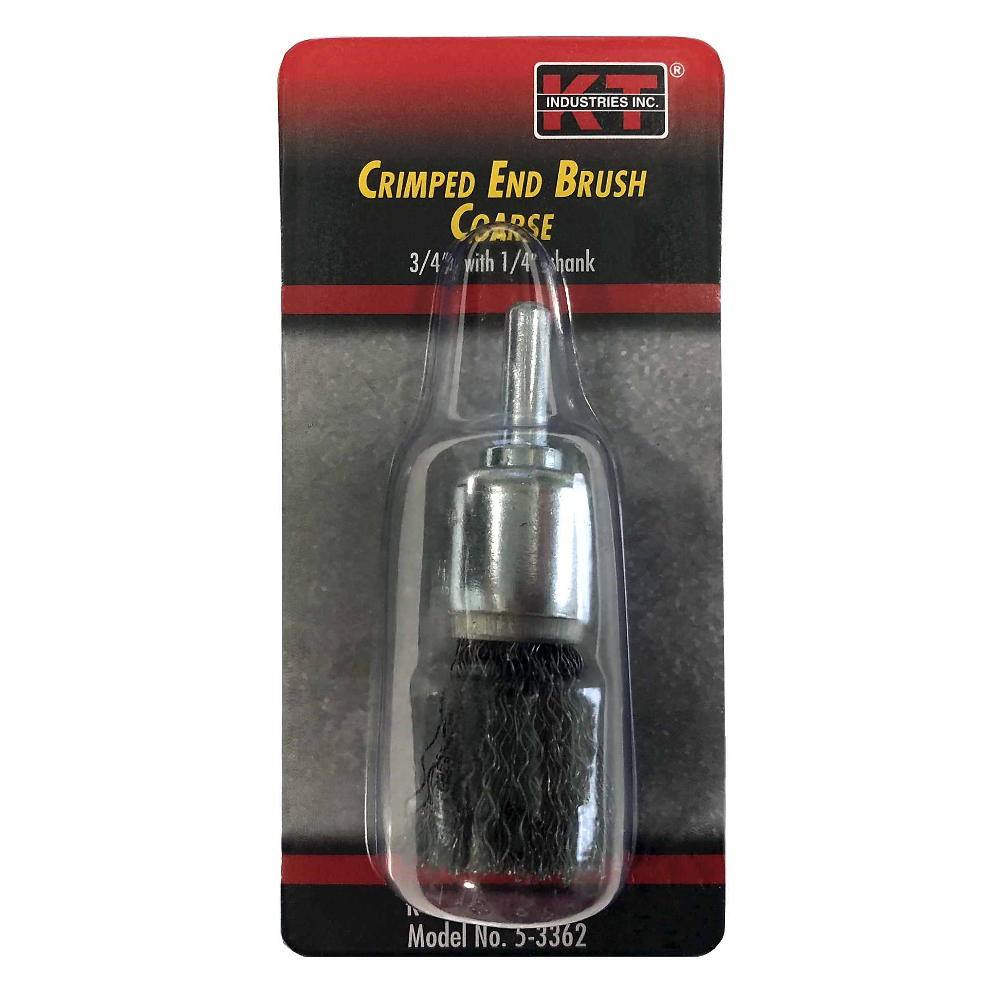 K-T Industries Crimped End Brush — 3/4in. Coarse, 1/4in. Shank, 4500 RPM, Model# 5-3362