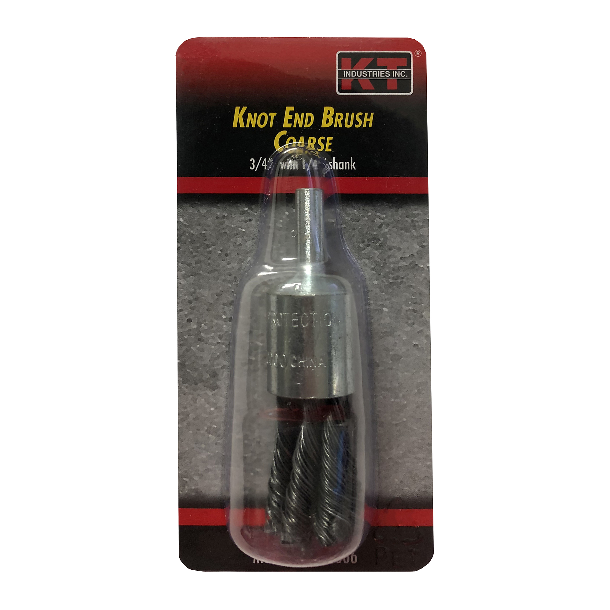 K-T Industries Knot End Brush — 3/4in., Coarse, 1/4in. Shank, Model# 5-3366