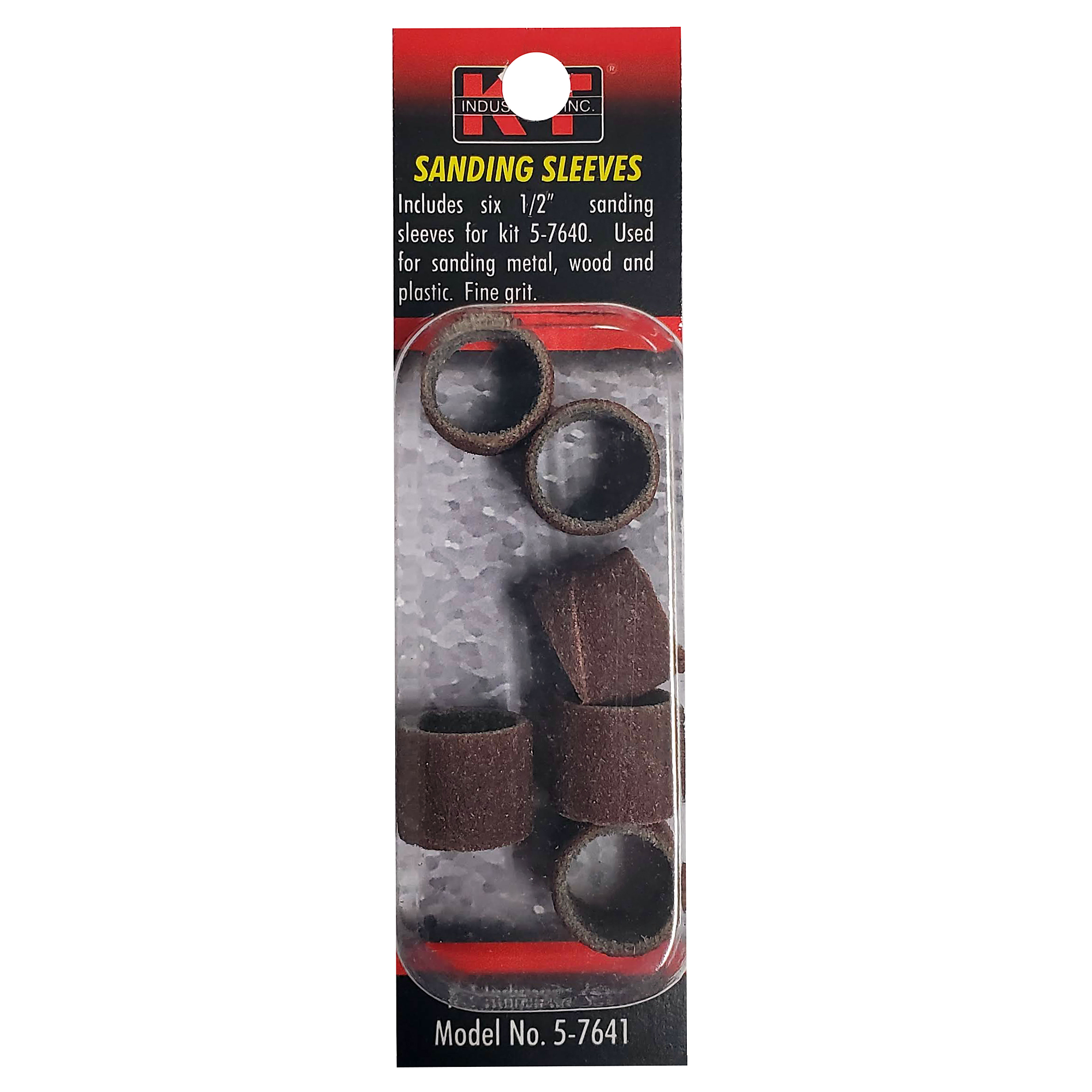 K-T Industries Sanding Sleeves — 1/2in. x 1/2in., Fine Grit, 6 Pcs, Model# 5-7641