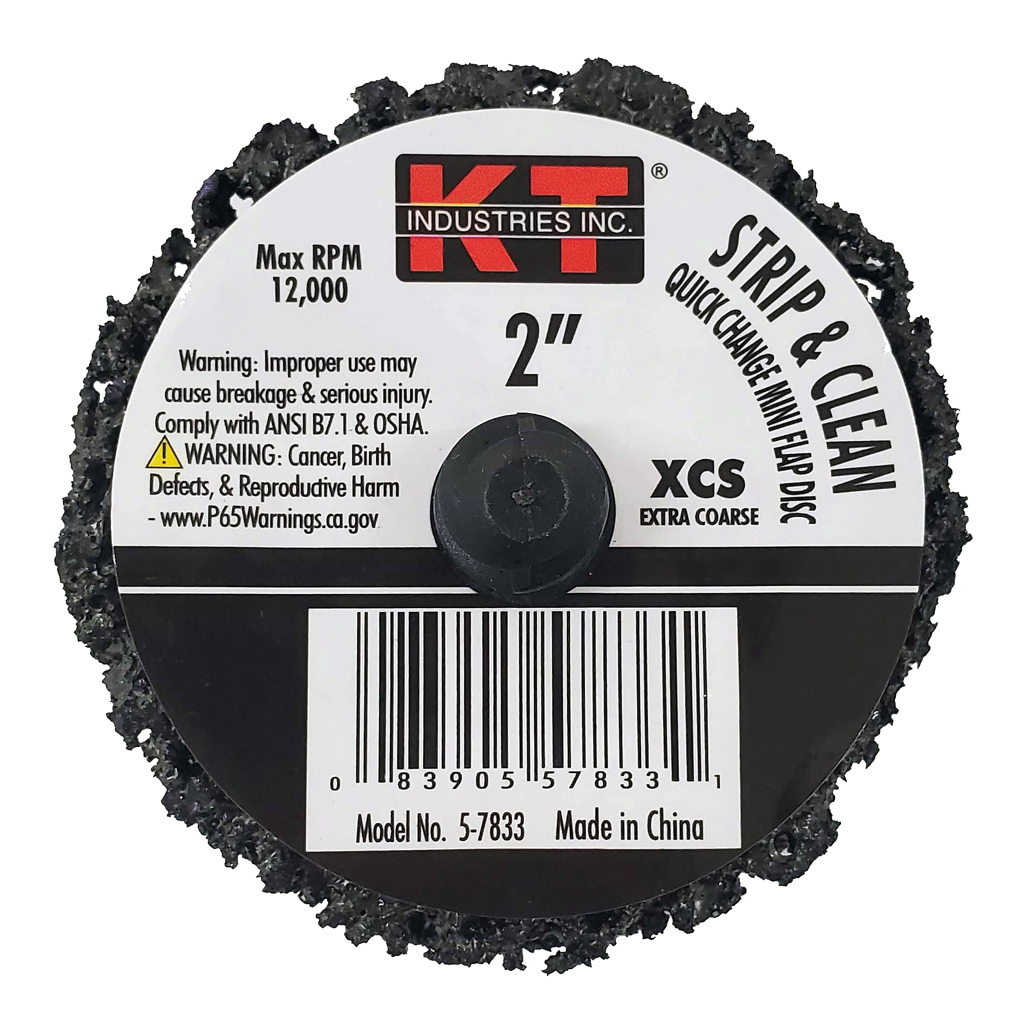 K-T Industries Mini Easy Strip Disc — 2in., Extra-Coarse Grit, Model# 5-7833